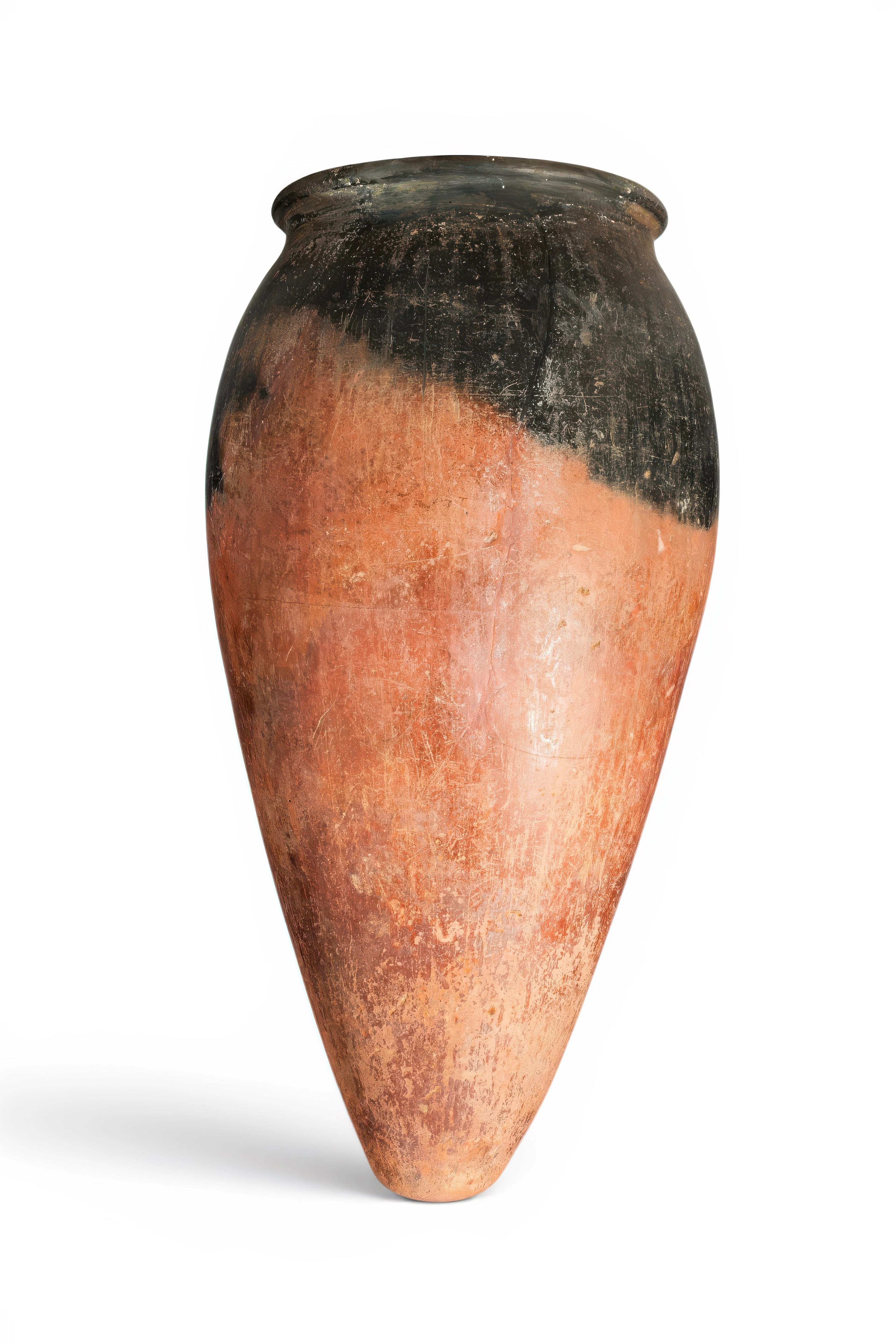 HUGE EGYPTIAN NAQADA BLACK-TOPPED POTTERY JAR