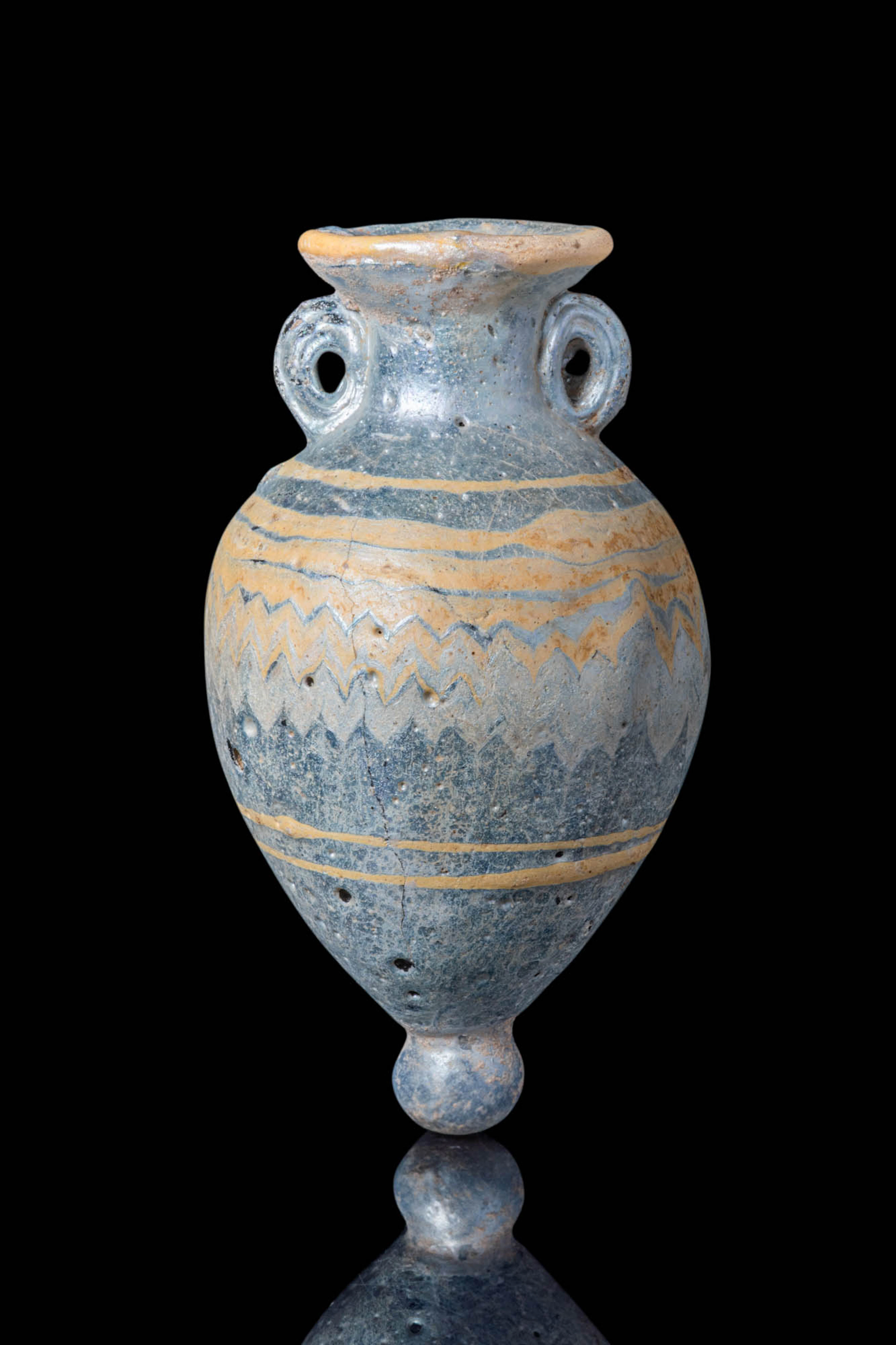 GREEK CORE-FORMED BLUE GLASS AMPHORISKOS