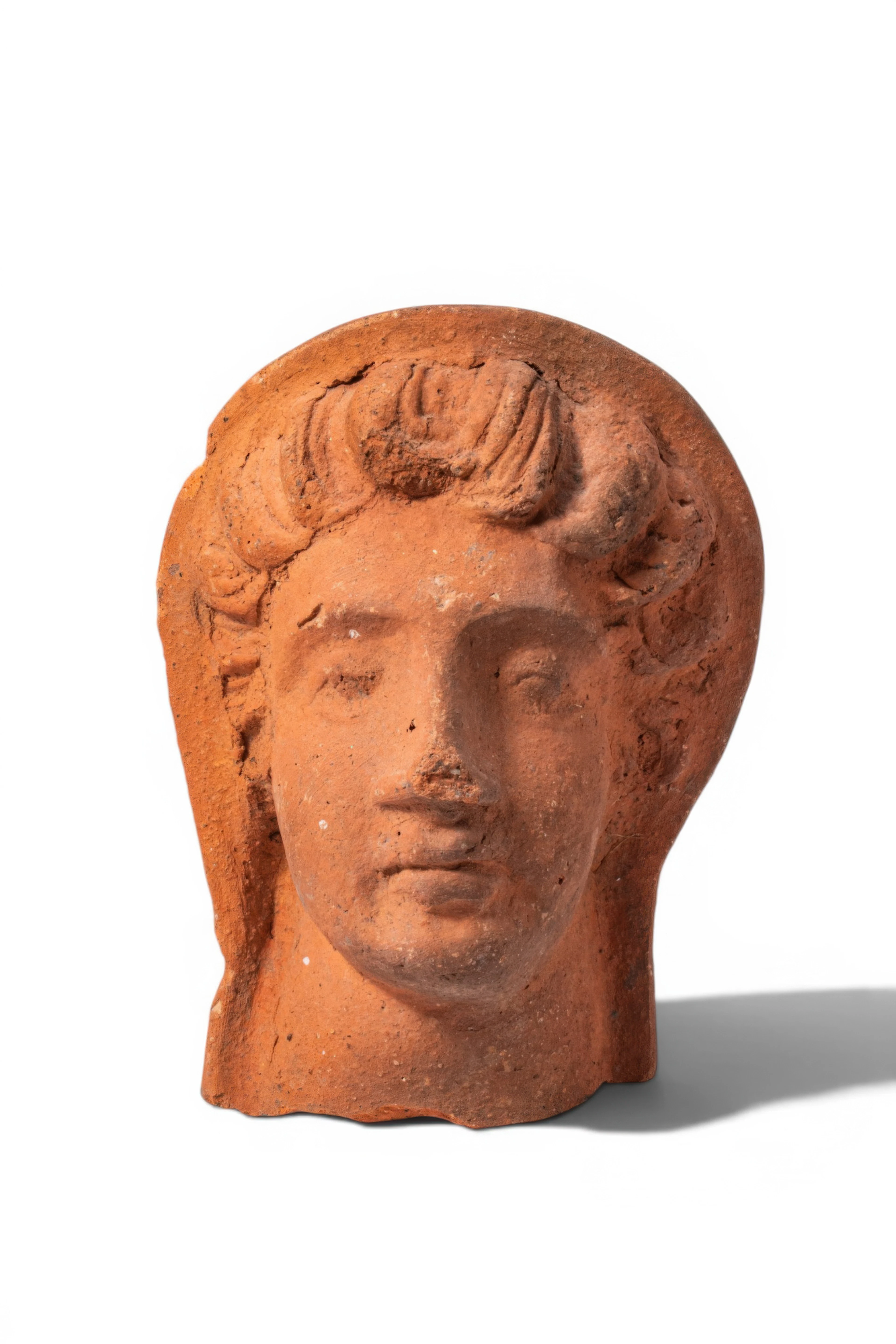 ETRUSCAN TERRACOTTA VOTIVE HEAD OF YOUTH