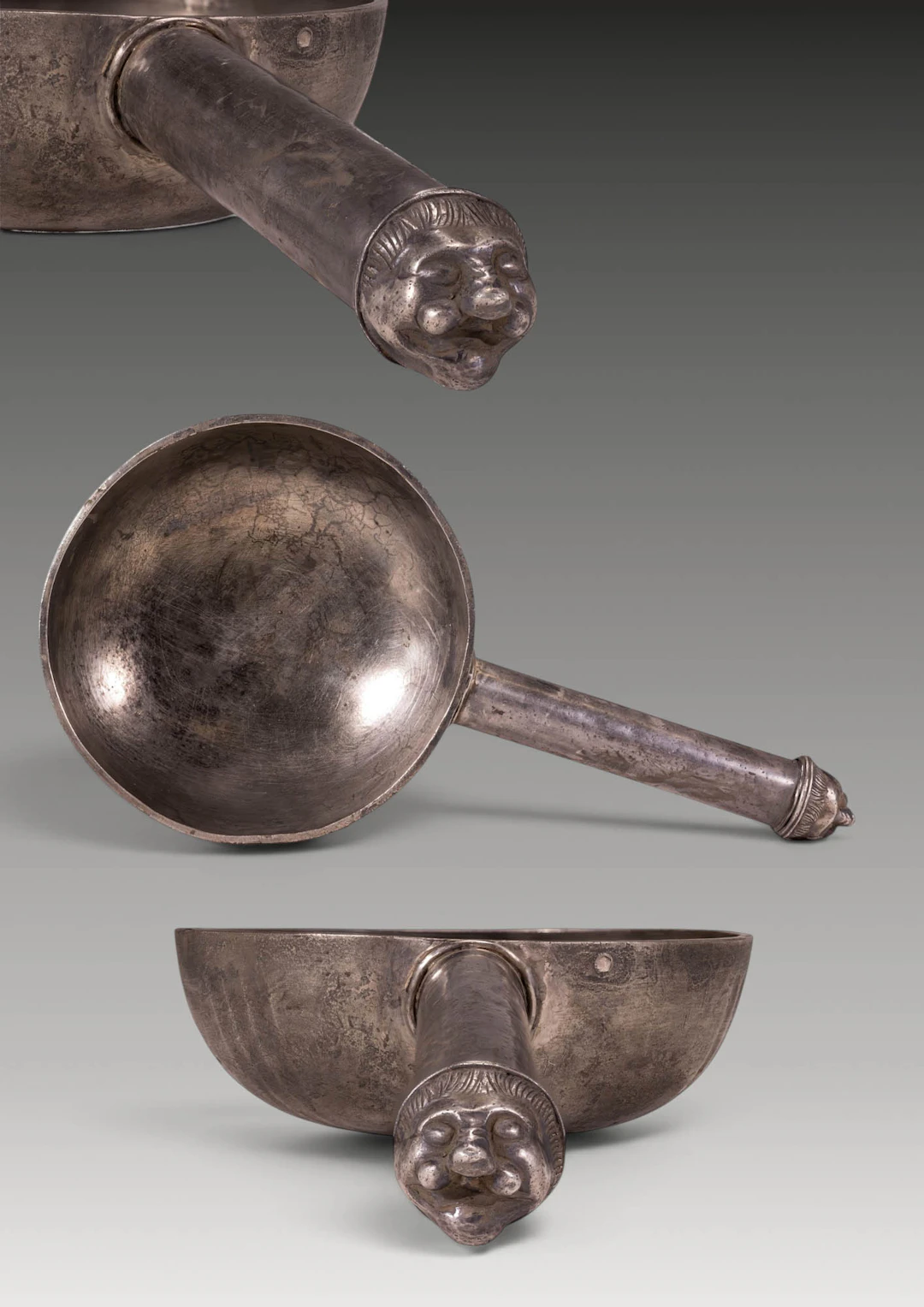ROMAN SILVER PATERA WITH MASK HANDLE
