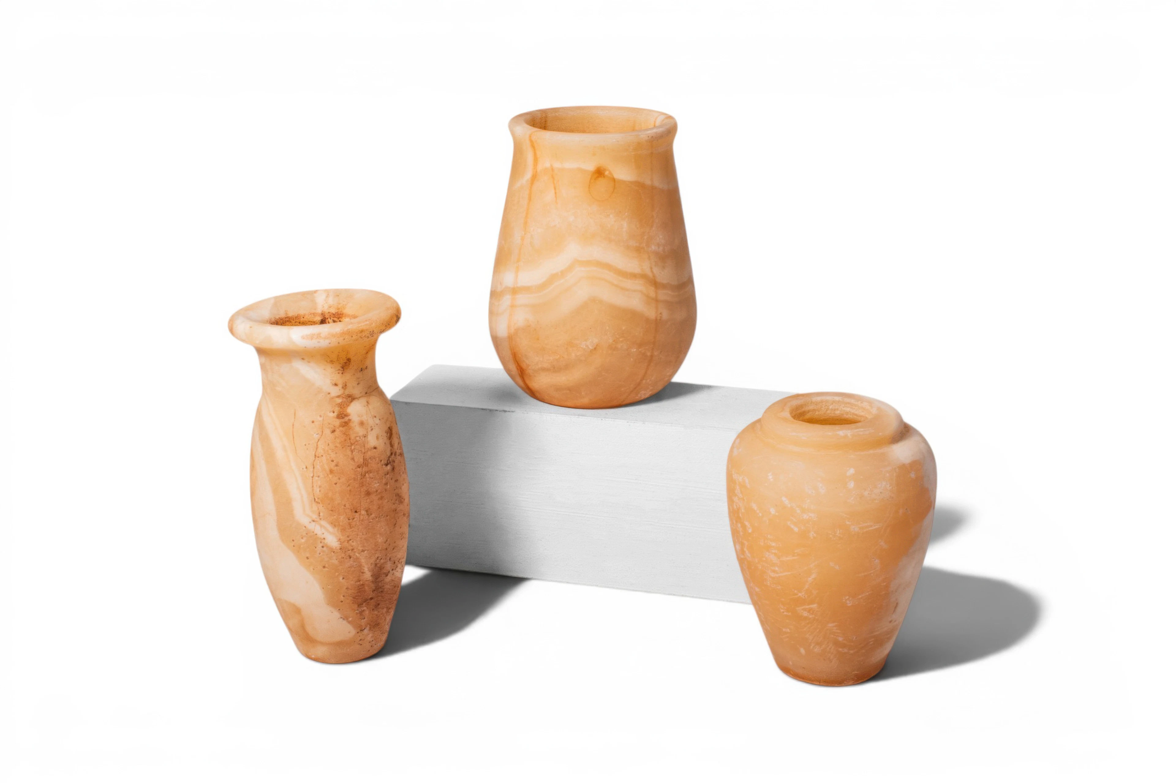 COLLECTION OF EGYPTIAN ALABASTER VESSELS