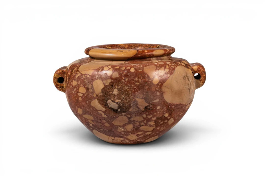 EGYPTIAN BRECCIA STONE JAR