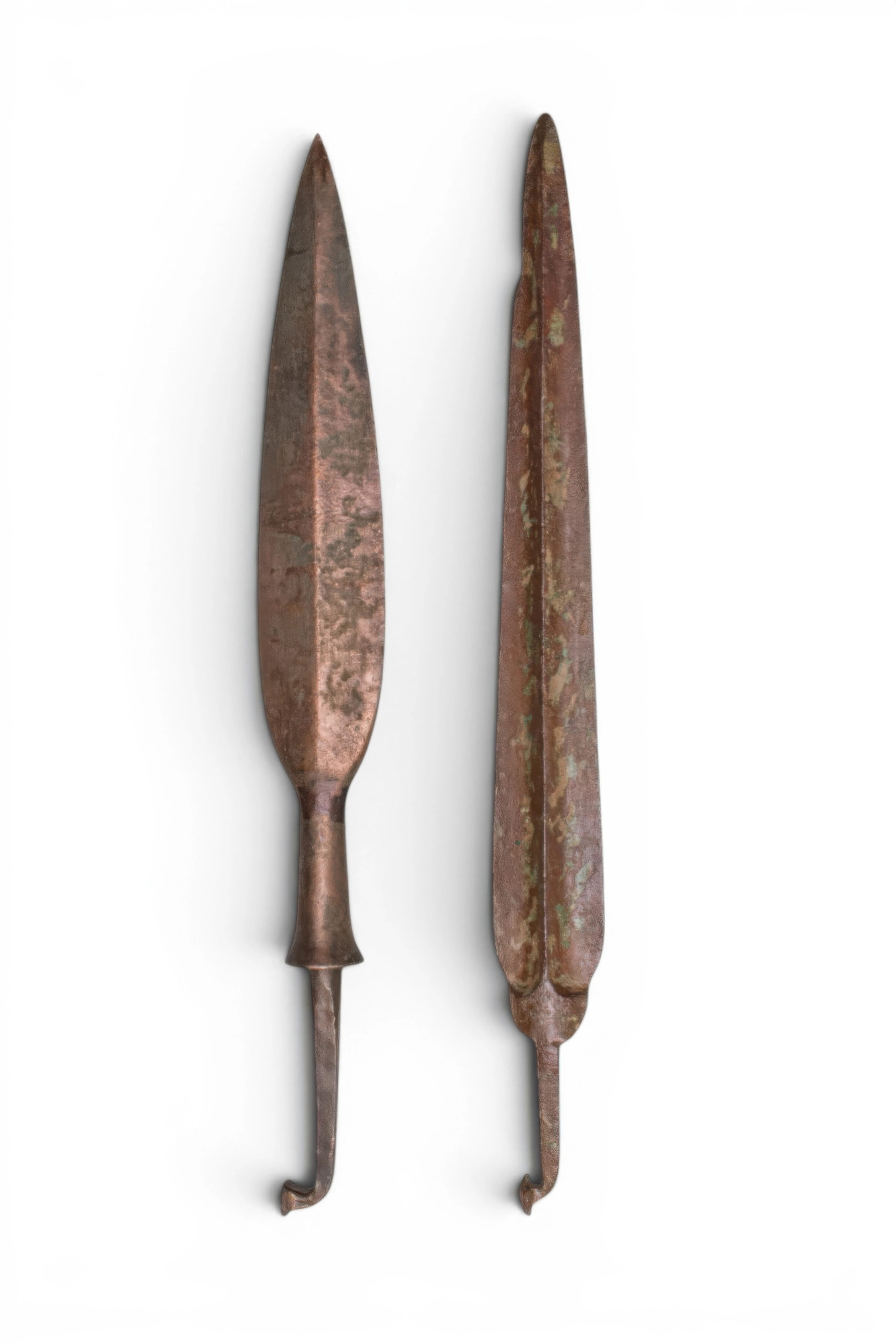 PAIR OF GREEK HOPLITE BRONZE SPEARHEADS