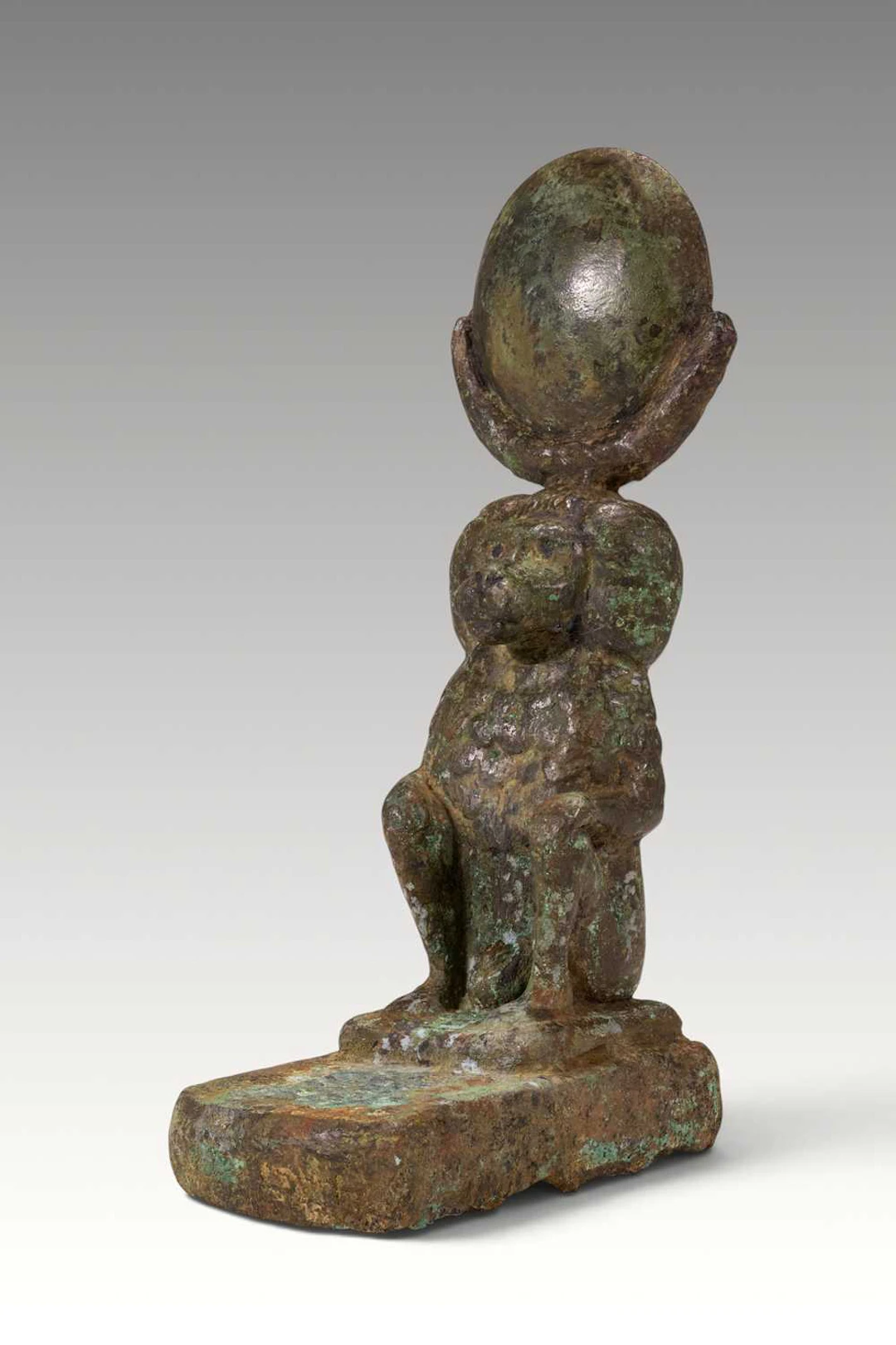 EGYPTIAN BRONZE SEATED BABOON