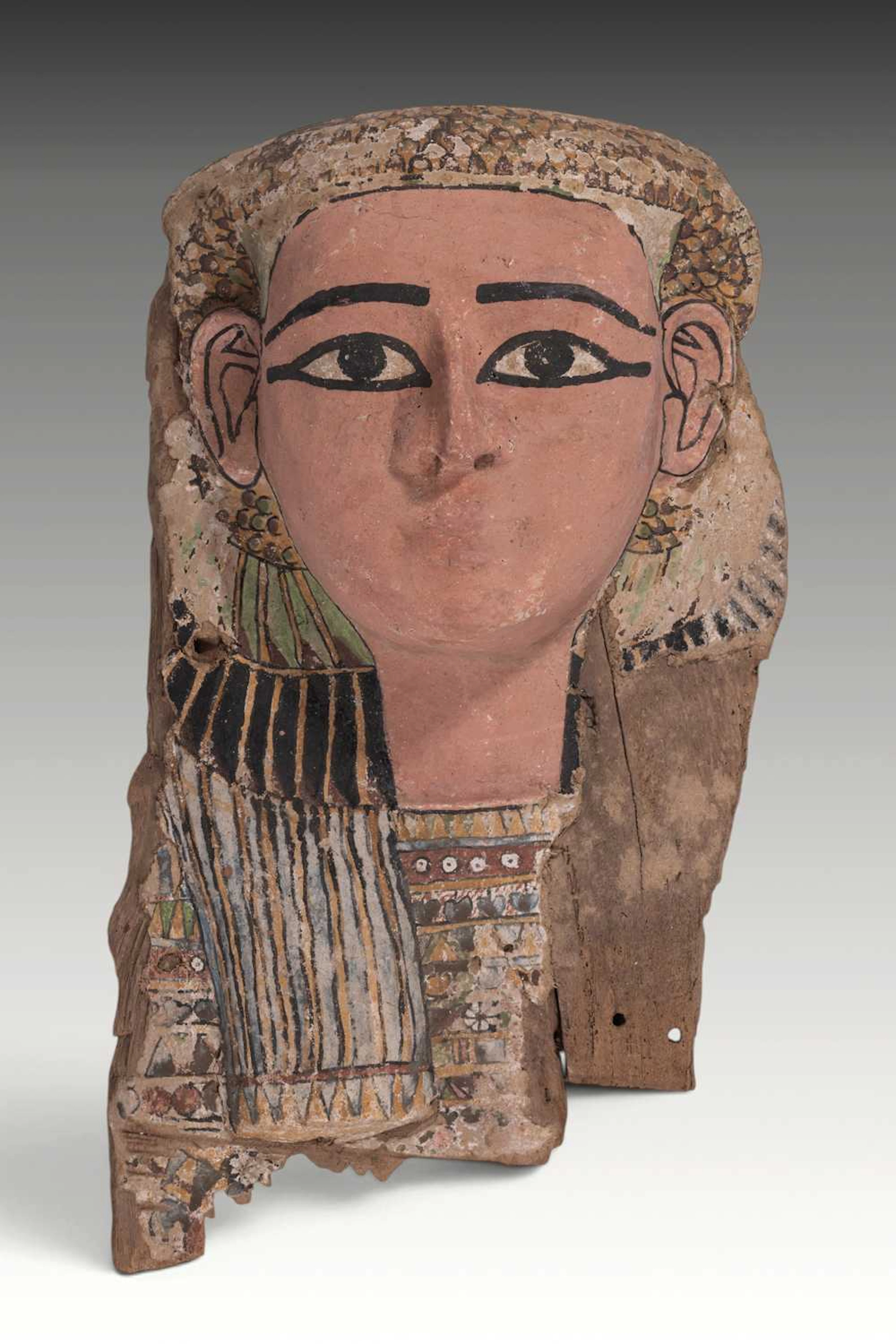 EGYPTIAN WOODEN SARCOPHAGUS MASK
