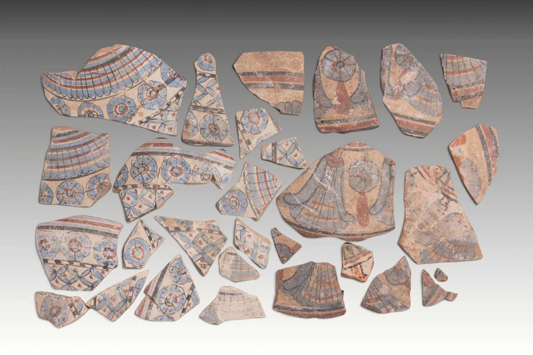 COLLECTION OF EGYPTIAN AMARNA PERIOD PAINTED JAR FRAGMENTS