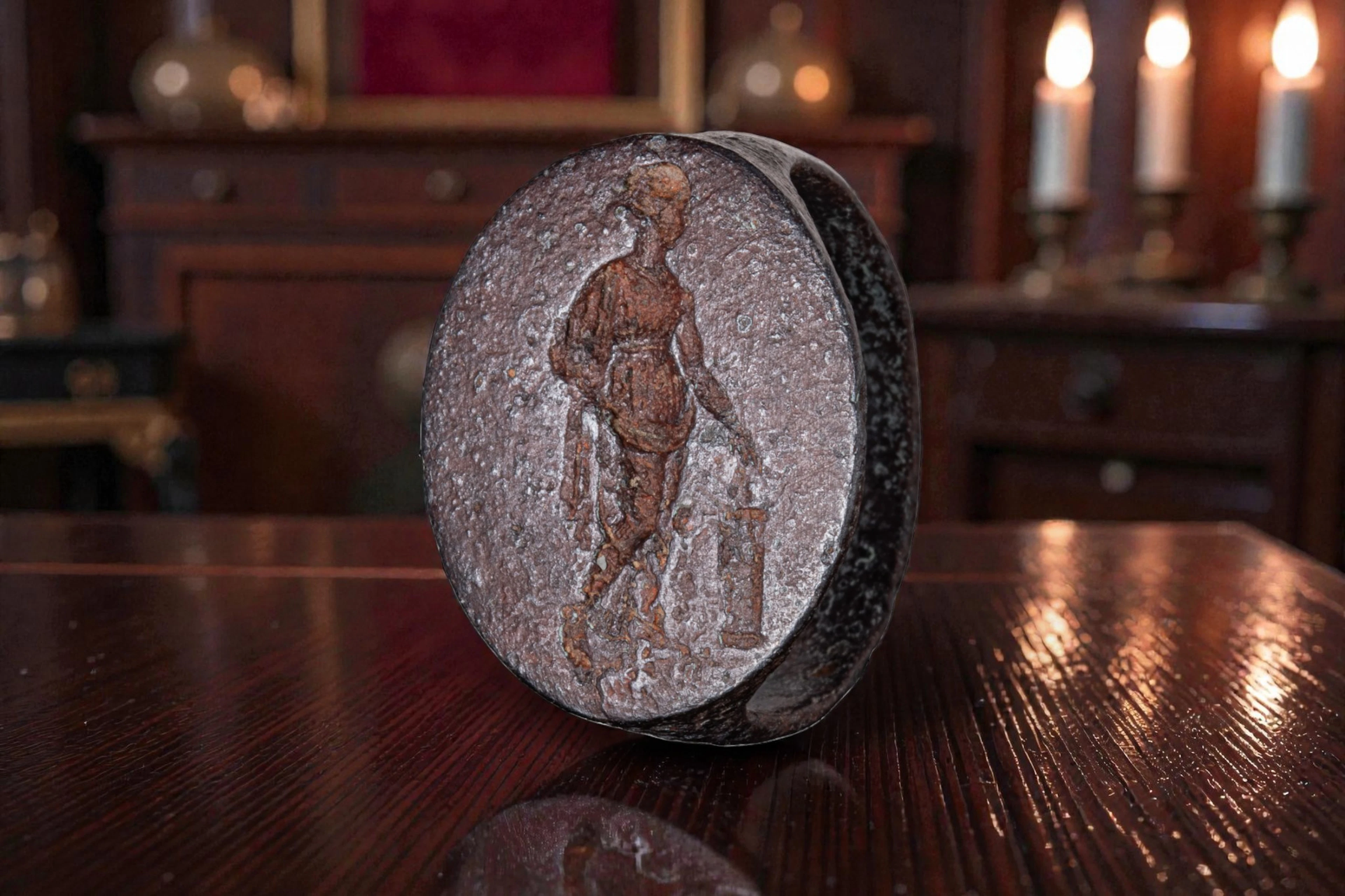 GREEK IRON RING WITH APHRODITE
