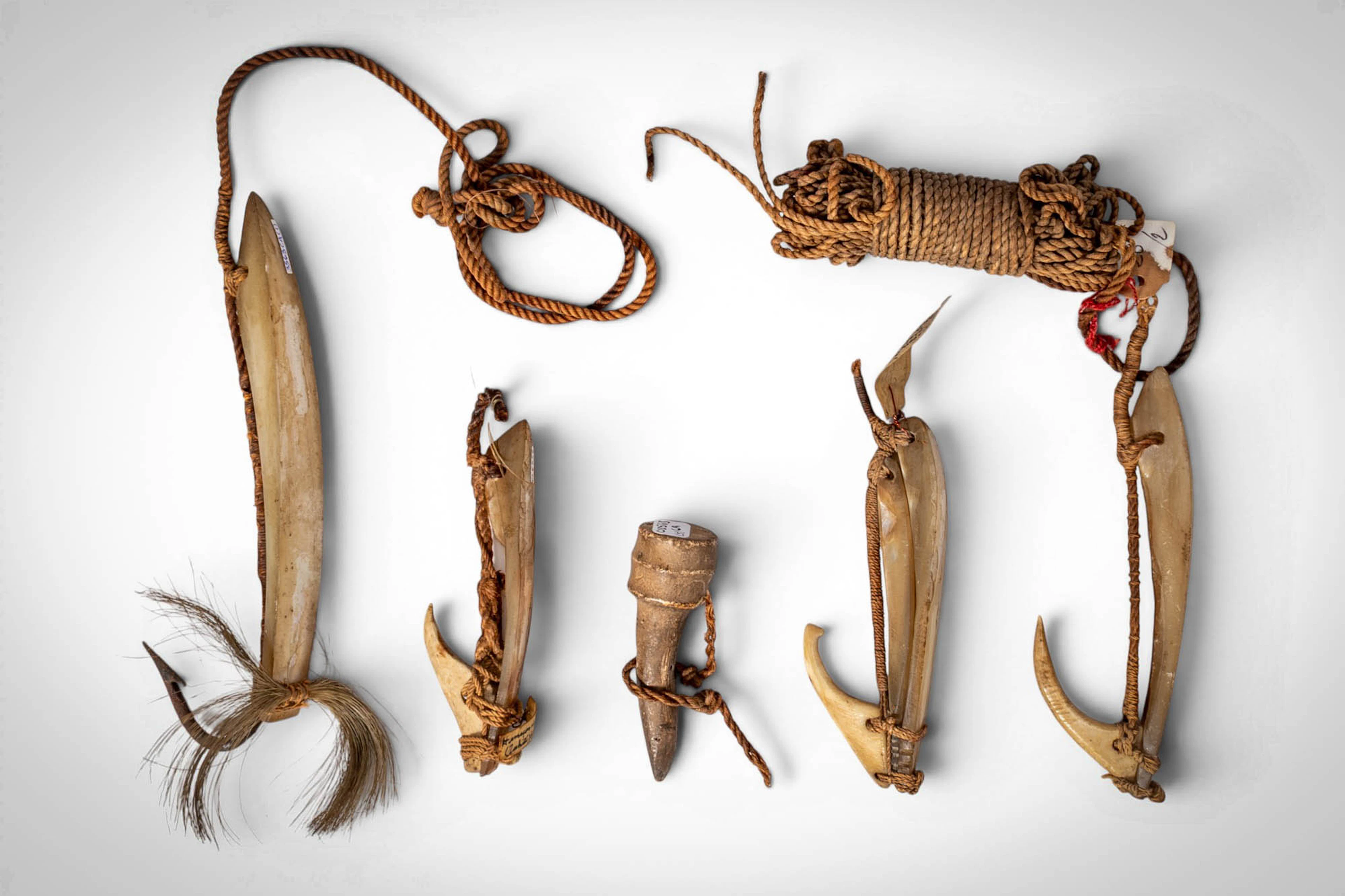 GROUP OF SOCIETY ISLANDS FISH HOOKS