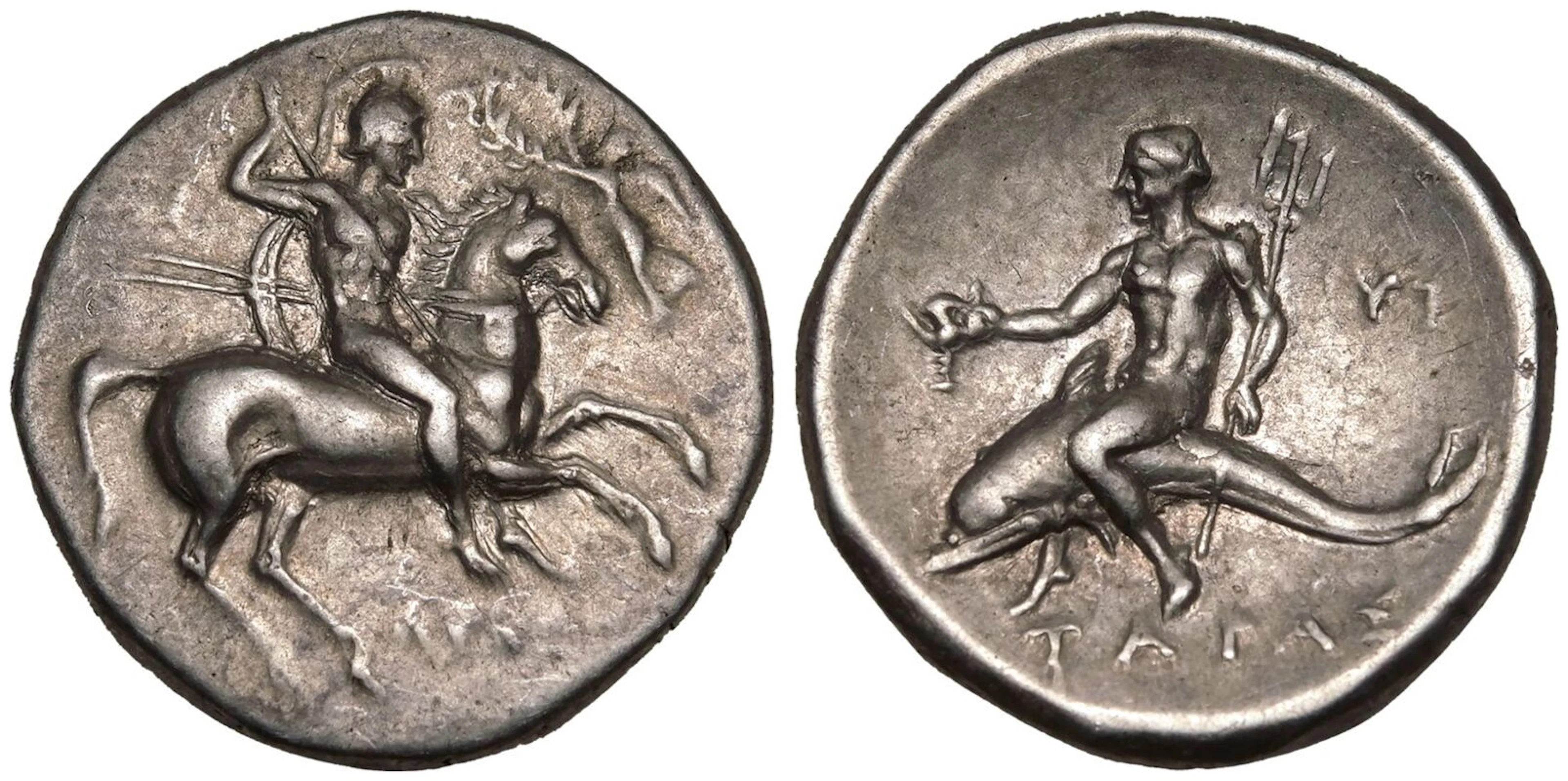 Magna Graecia: Calabria, Tarentum circa 280-272 BC AR Nomos Good Very