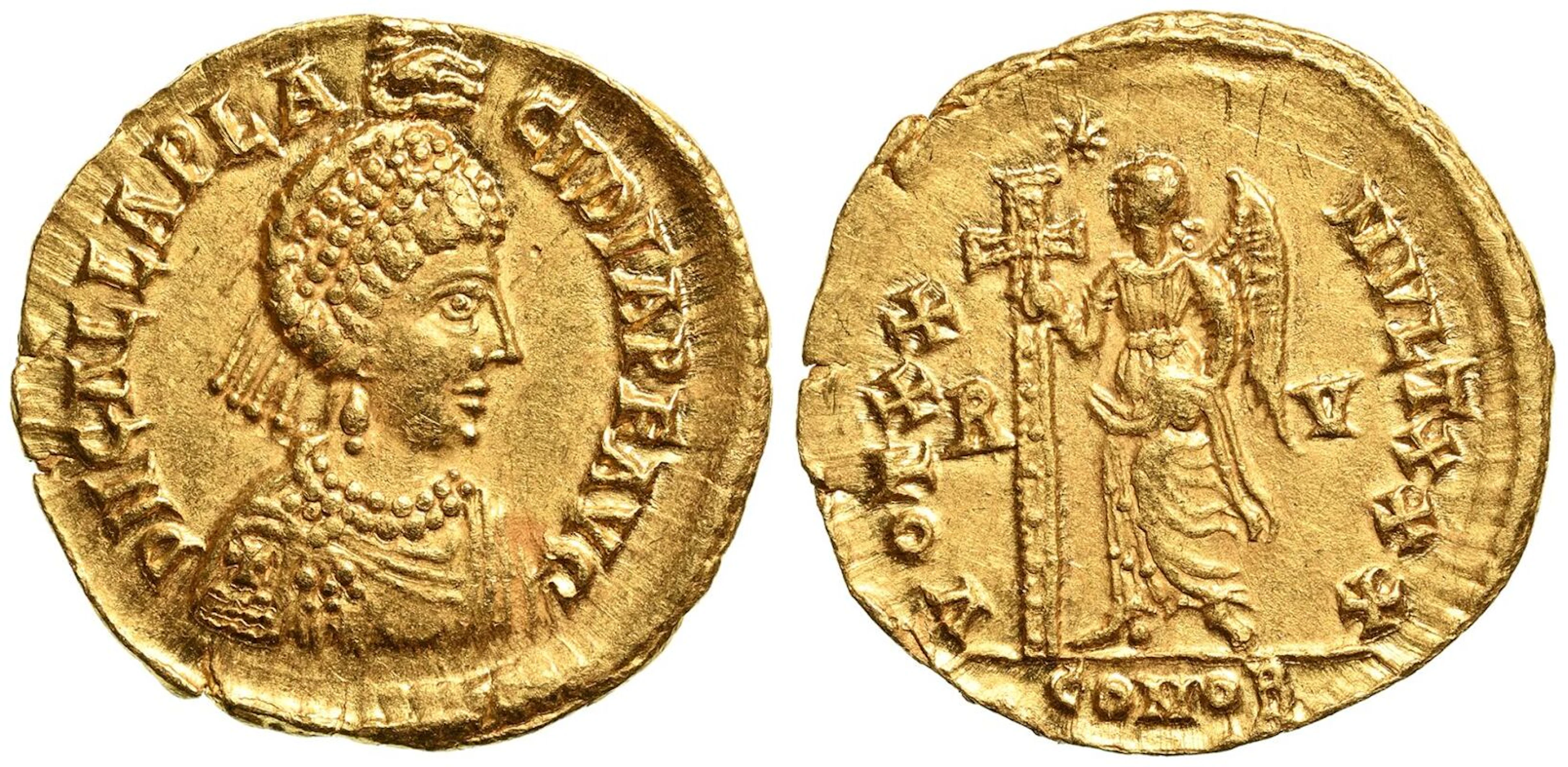 Galla Placidia (mother of Valentinian III) AV Solidus