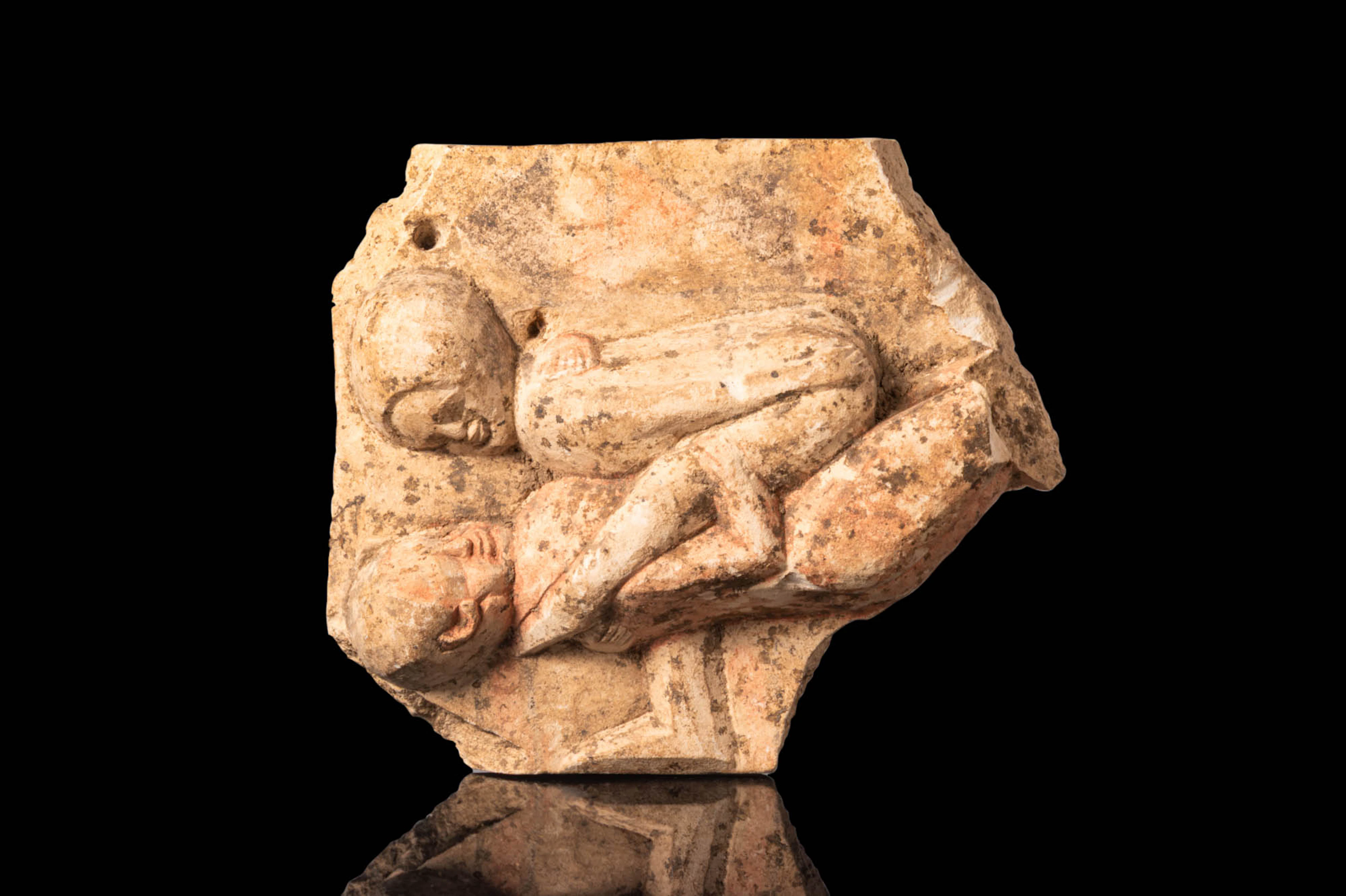 ROMAN TERRACOTTA PLAQUE WITH EROTIC SCENE