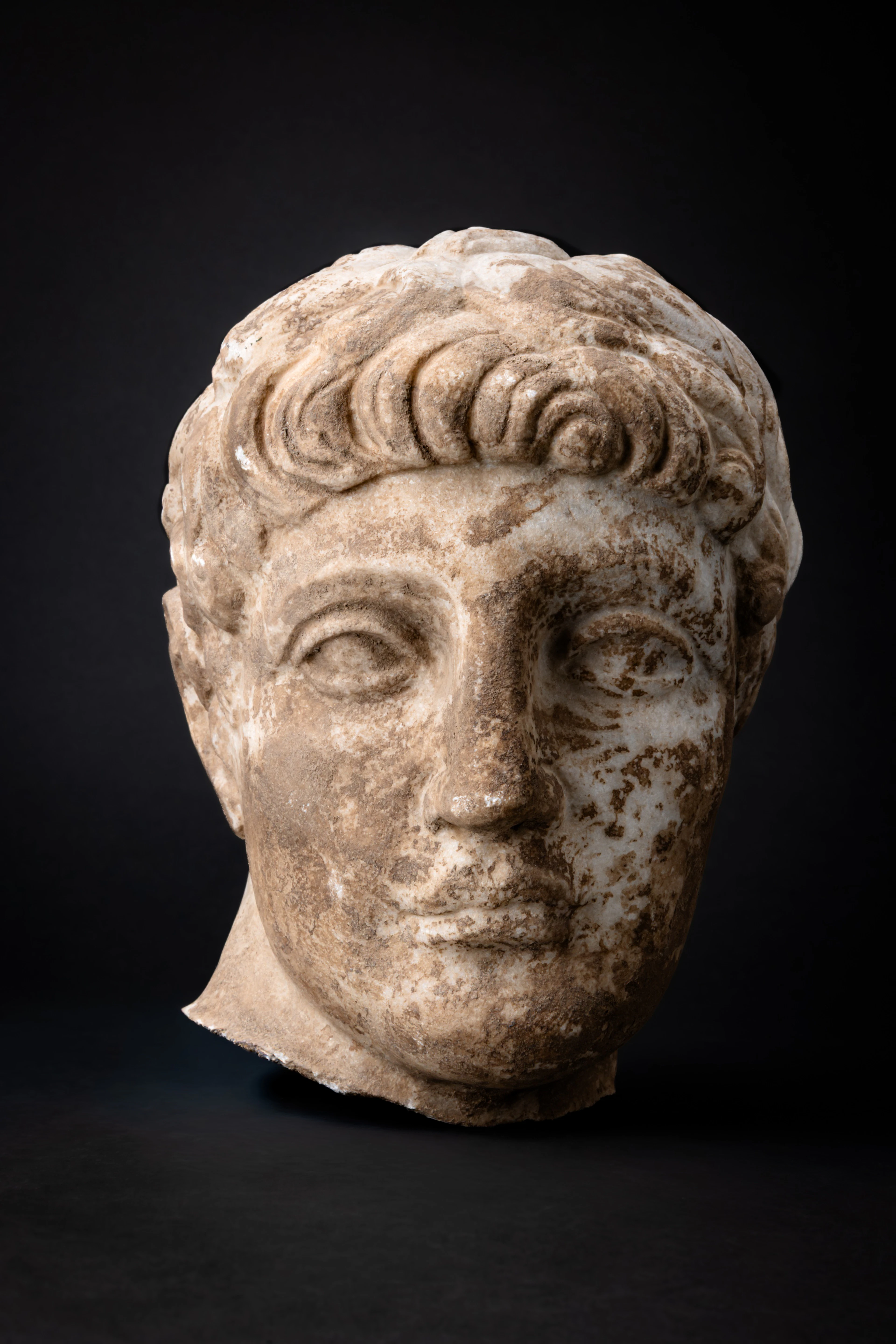 ROMAN MARBLE HEAD OF YOUNG NERO