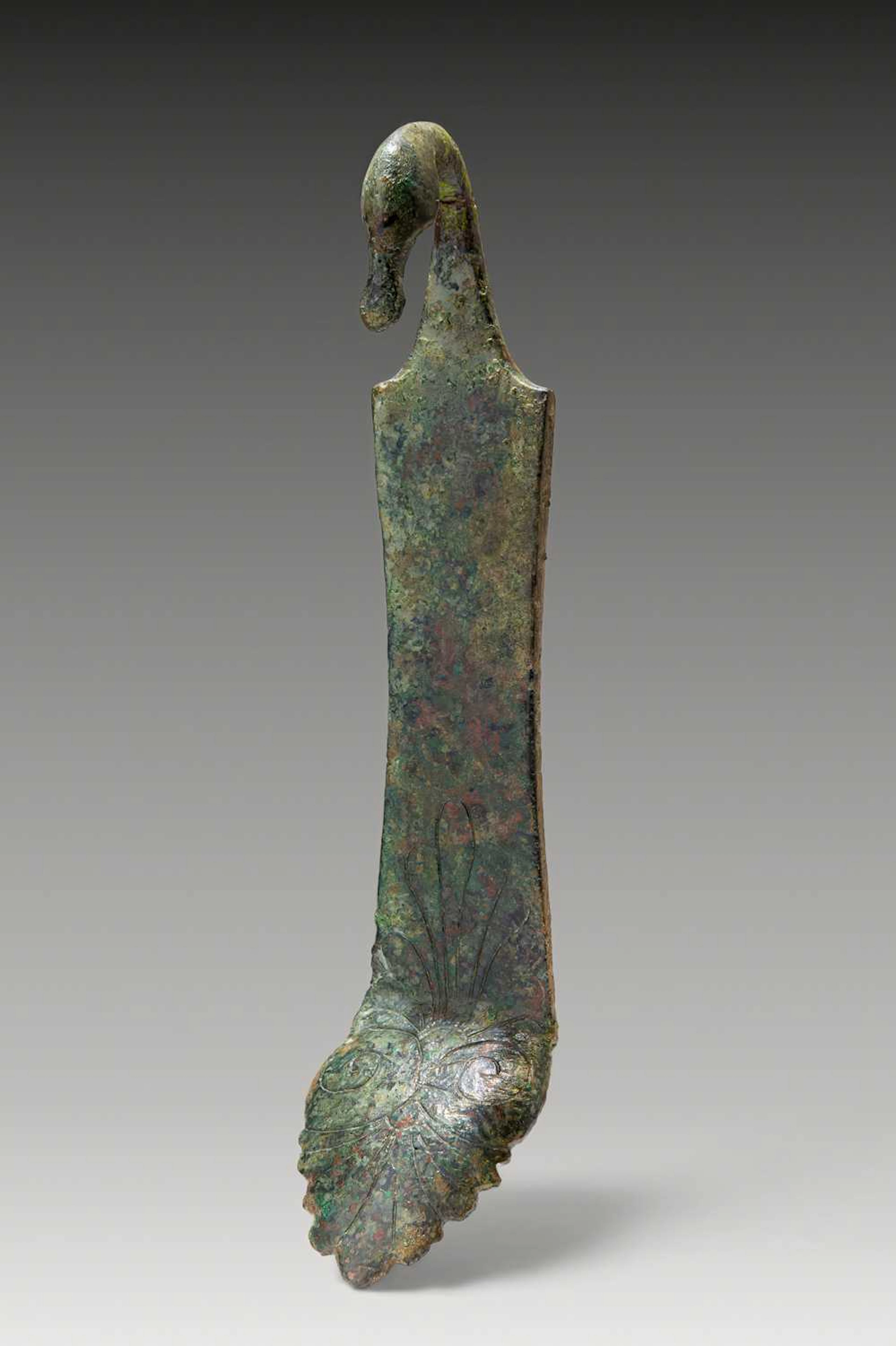 GREEK–ETRUSCAN BRONZE VESSEL HANDLE