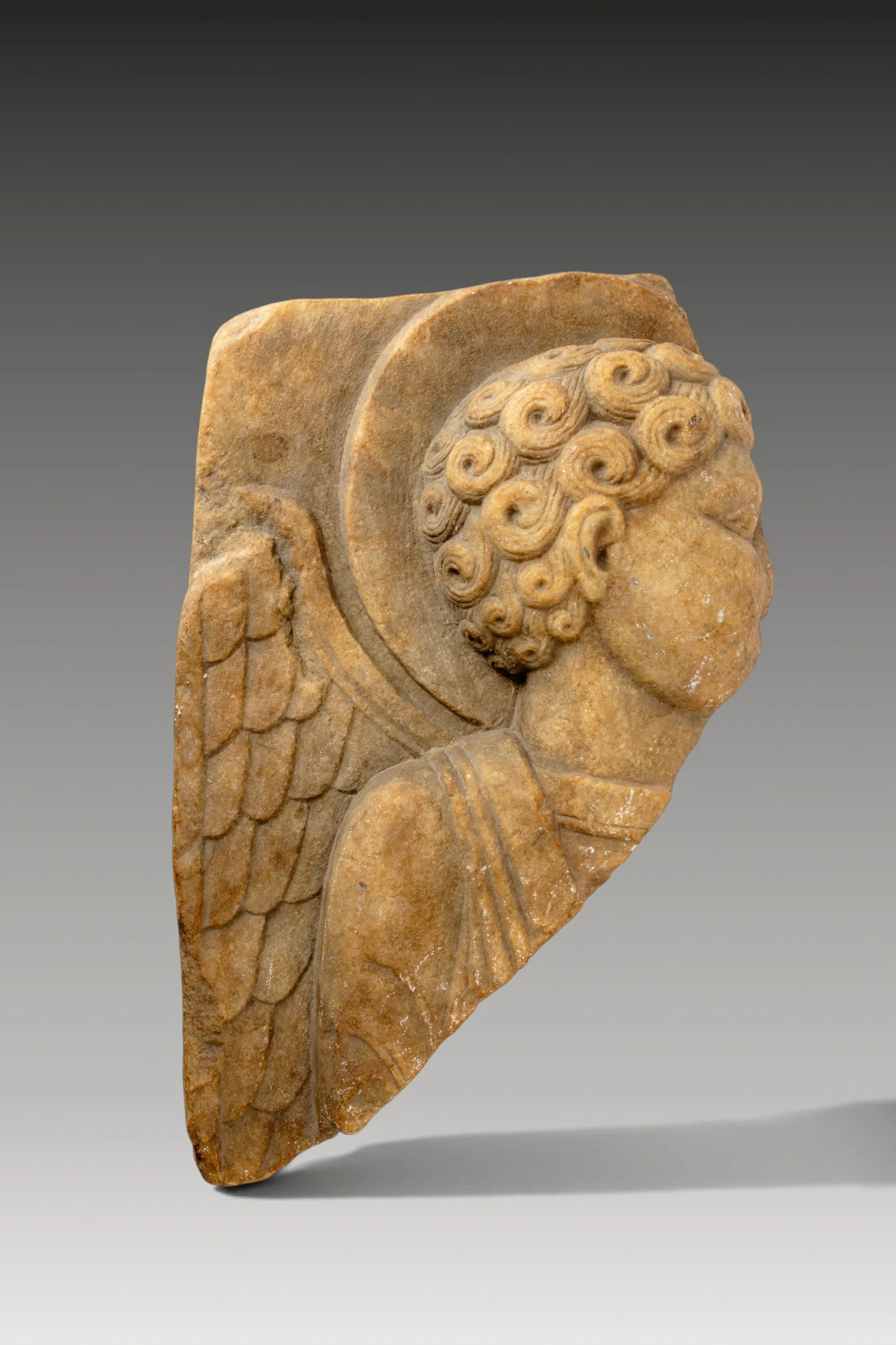 BYZANTINE MARBLE RELIEF OF AN ANGEL