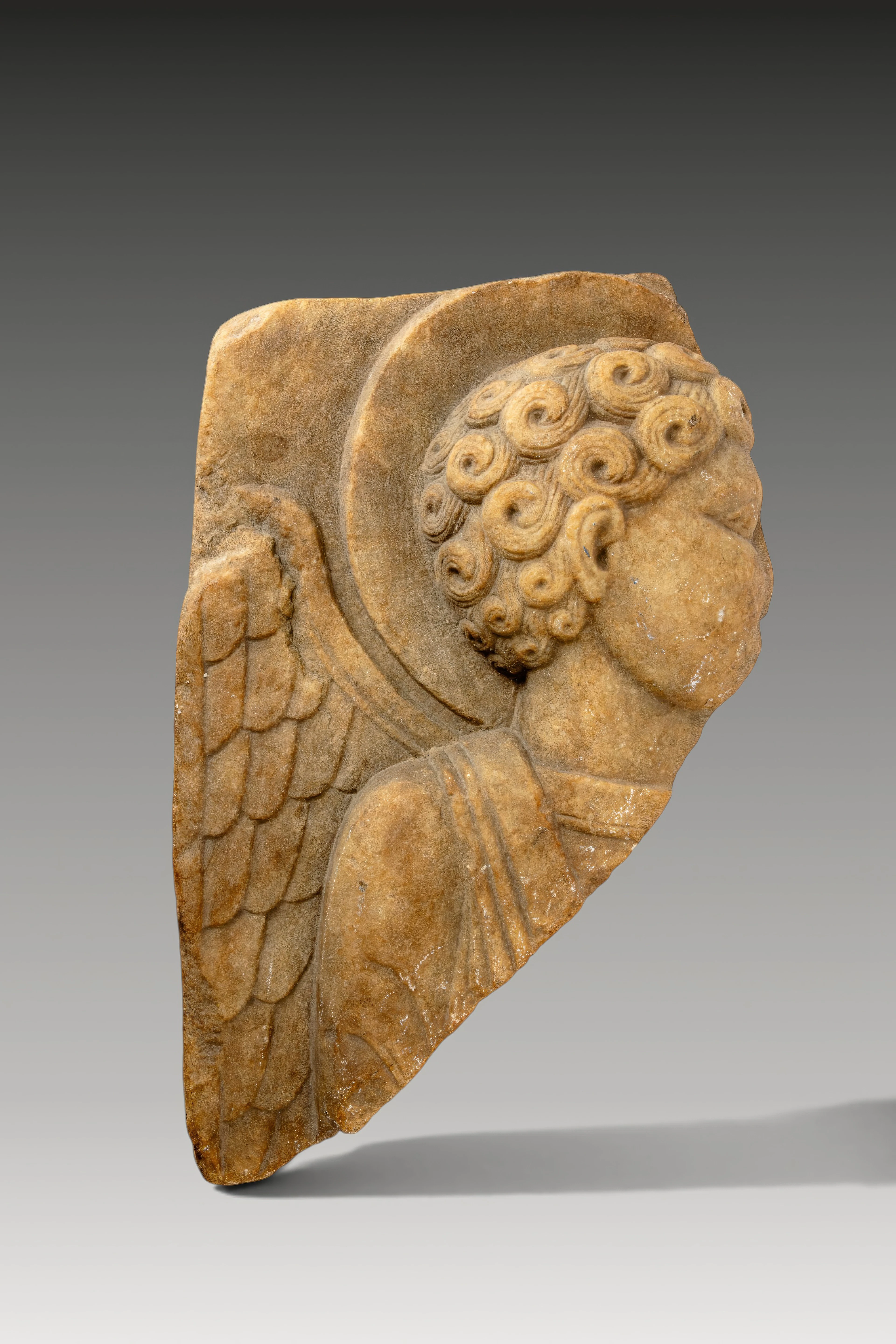 BYZANTINE MARBLE RELIEF OF AN ANGEL