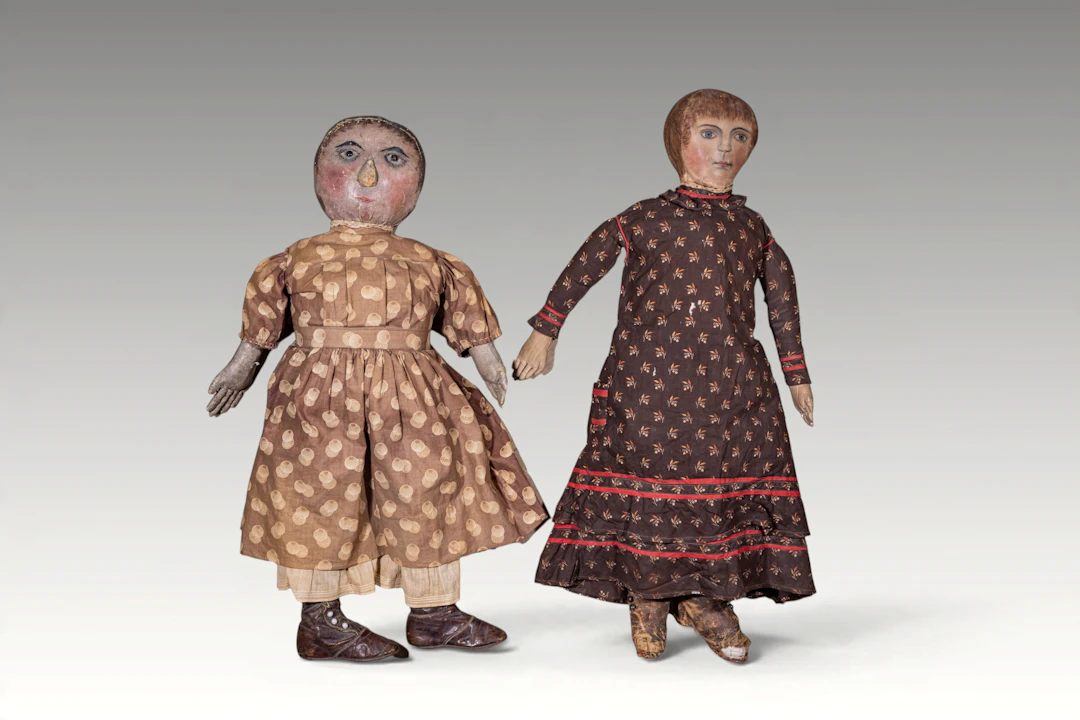 TWO AMERICAN CLOTH DOLLS