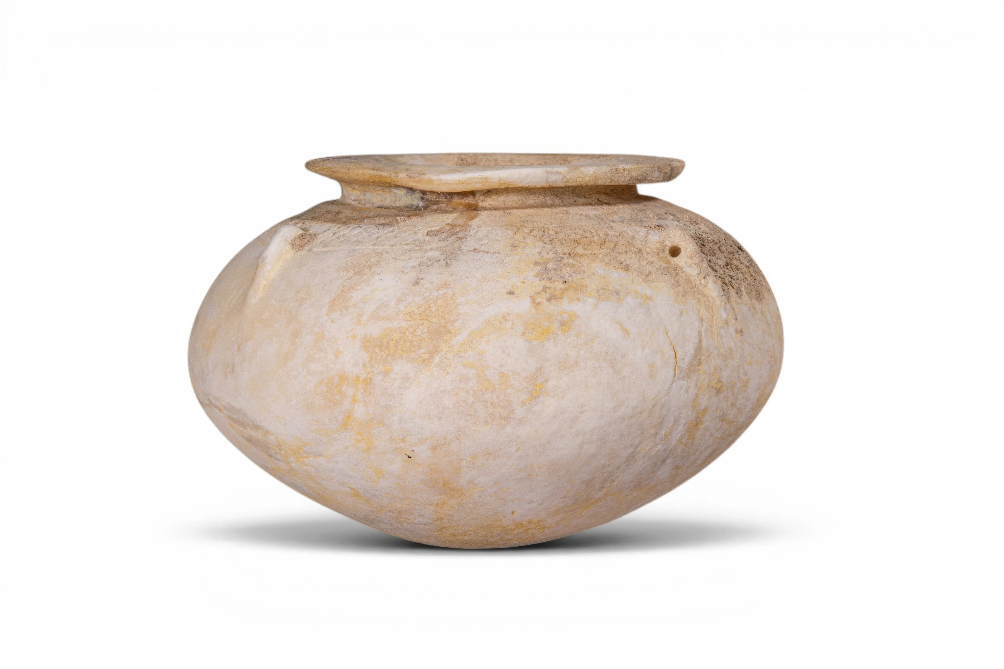 EGYPTIAN STONE BOWL WITH CROSS-HATCHED BAND