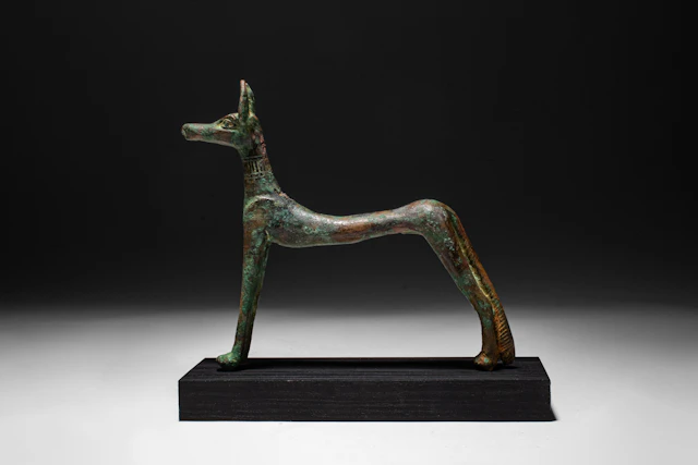 EGYPTIAN BRONZE FIGURE OF WEPWAPET