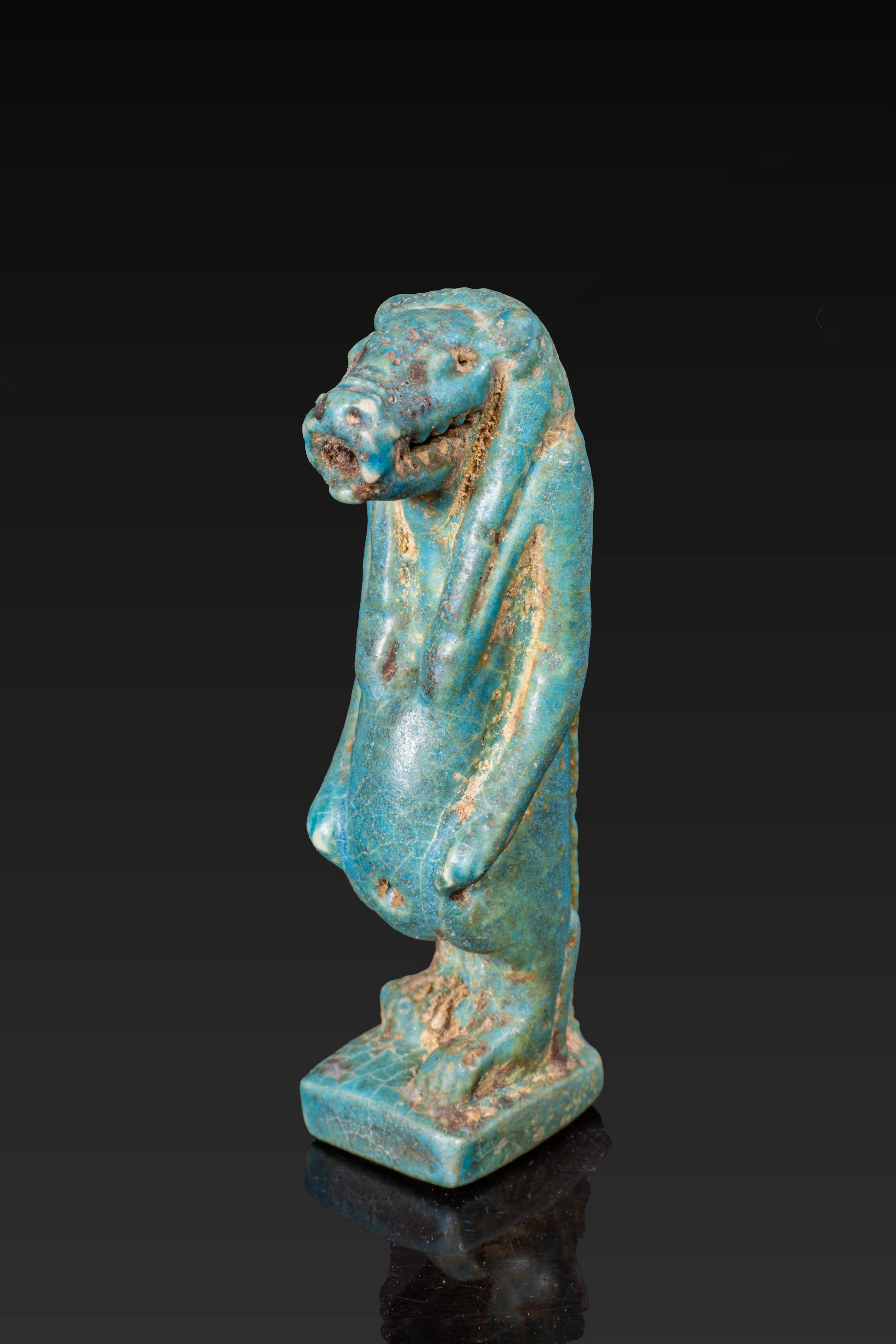 ROMANO-EGYPTIAN FAIENCE FIGURINE OF TAWERET
