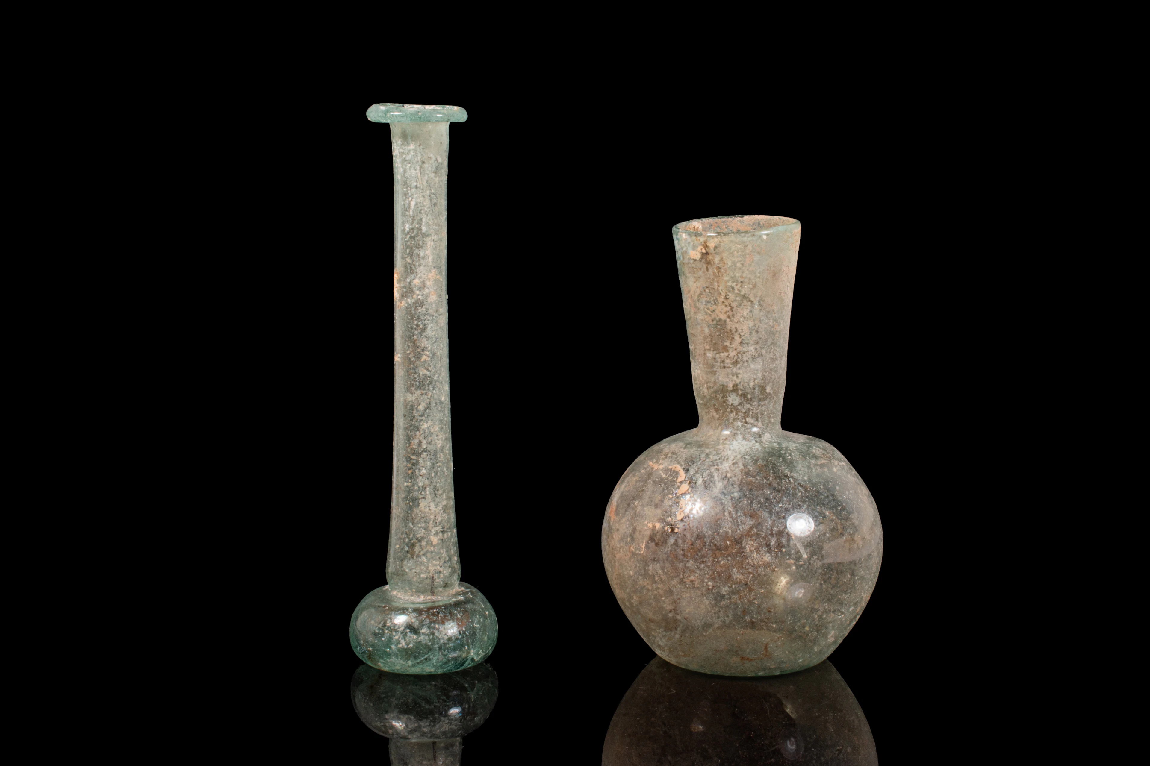 PAIR OF LARGE ROMAN GLASS VESSELS
