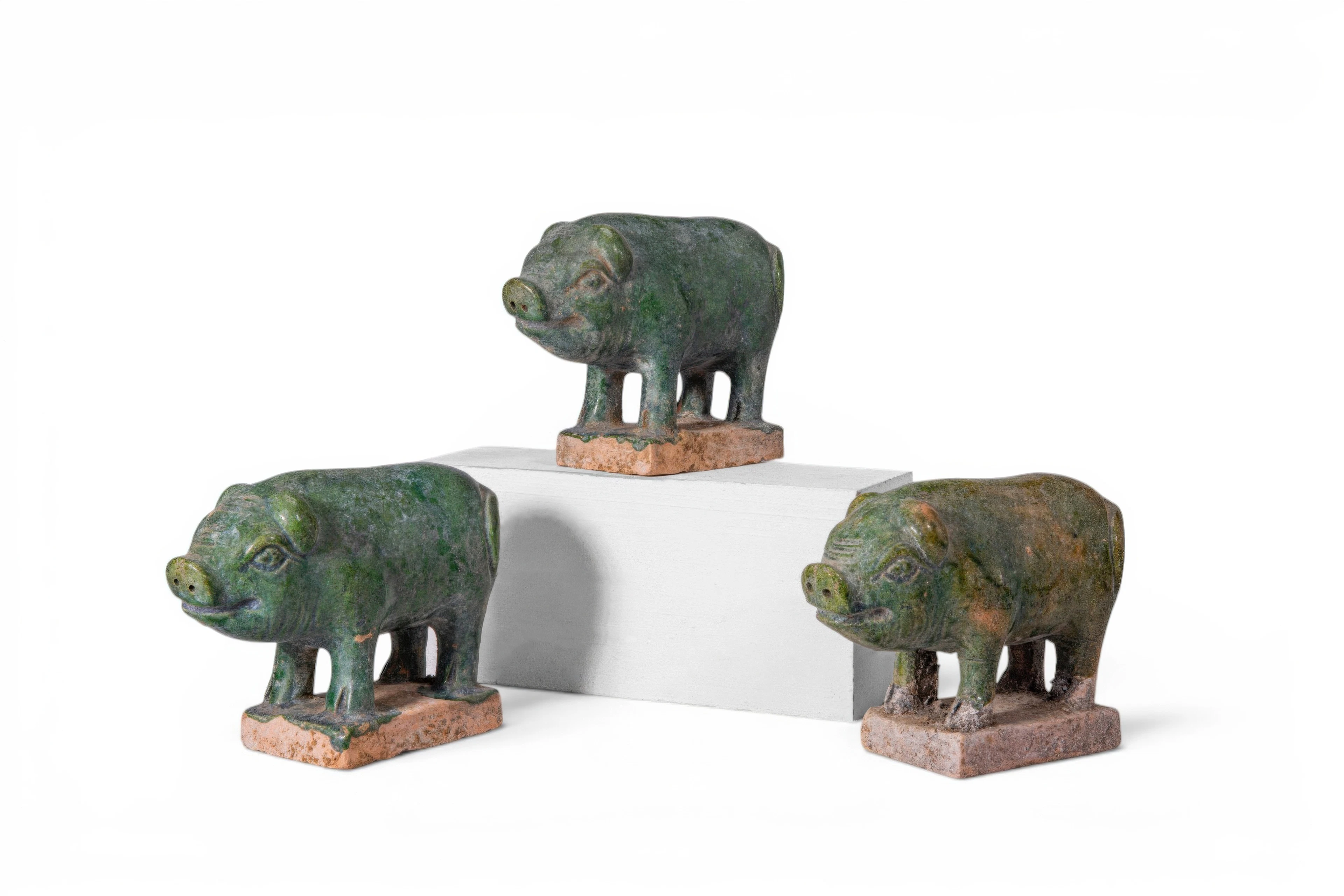 COLLECTION OF CHINESE FUNERARY CERAMIC PIG FIGURES