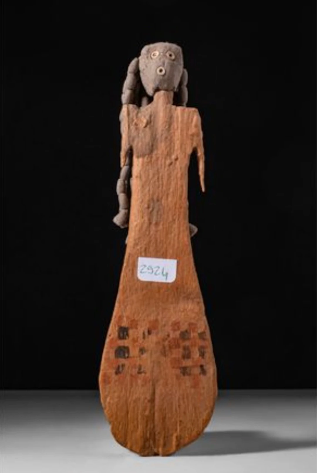 RARE EGYPTIAN WOODEN PADDLE DOLL