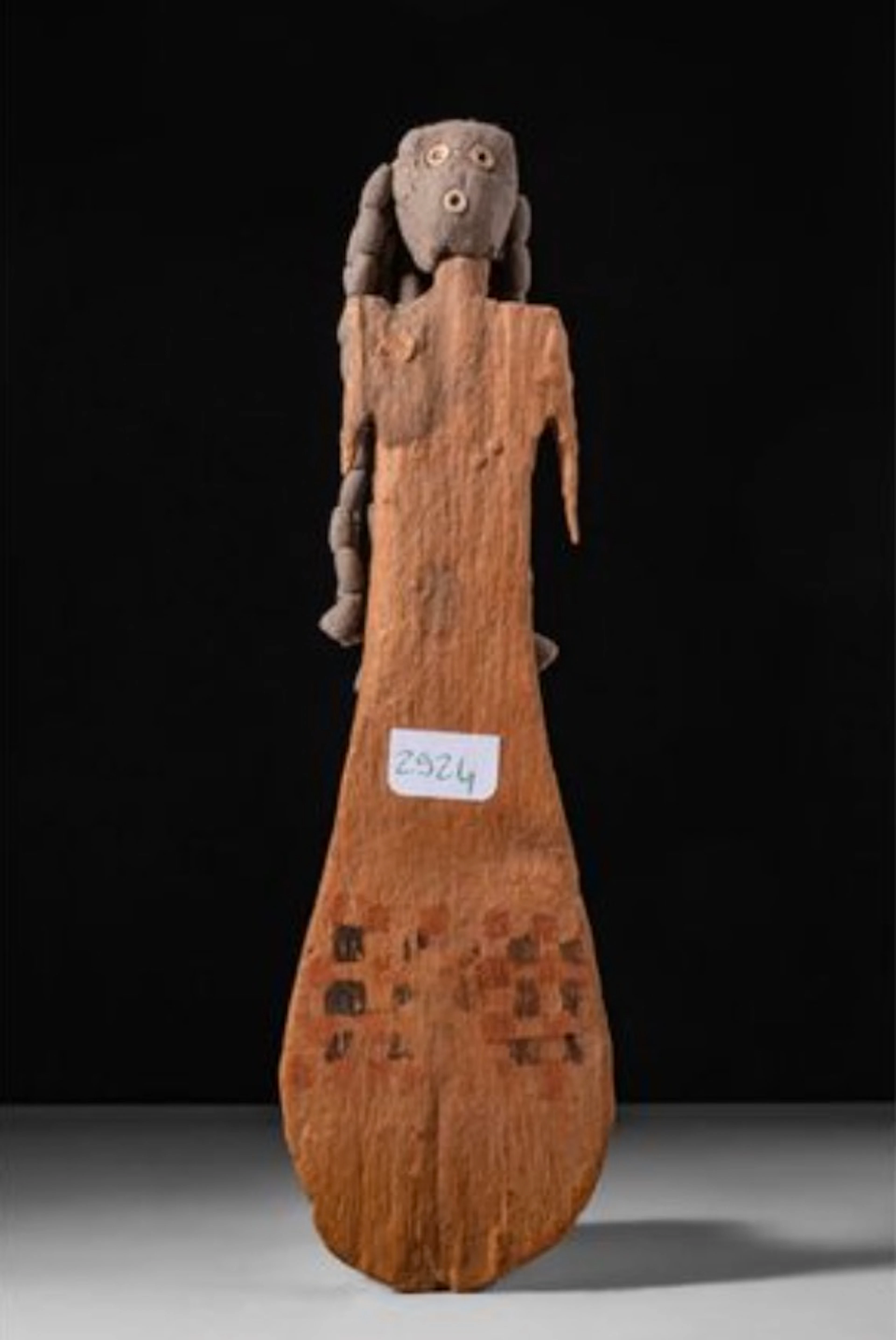 RARE EGYPTIAN WOODEN PADDLE DOLL