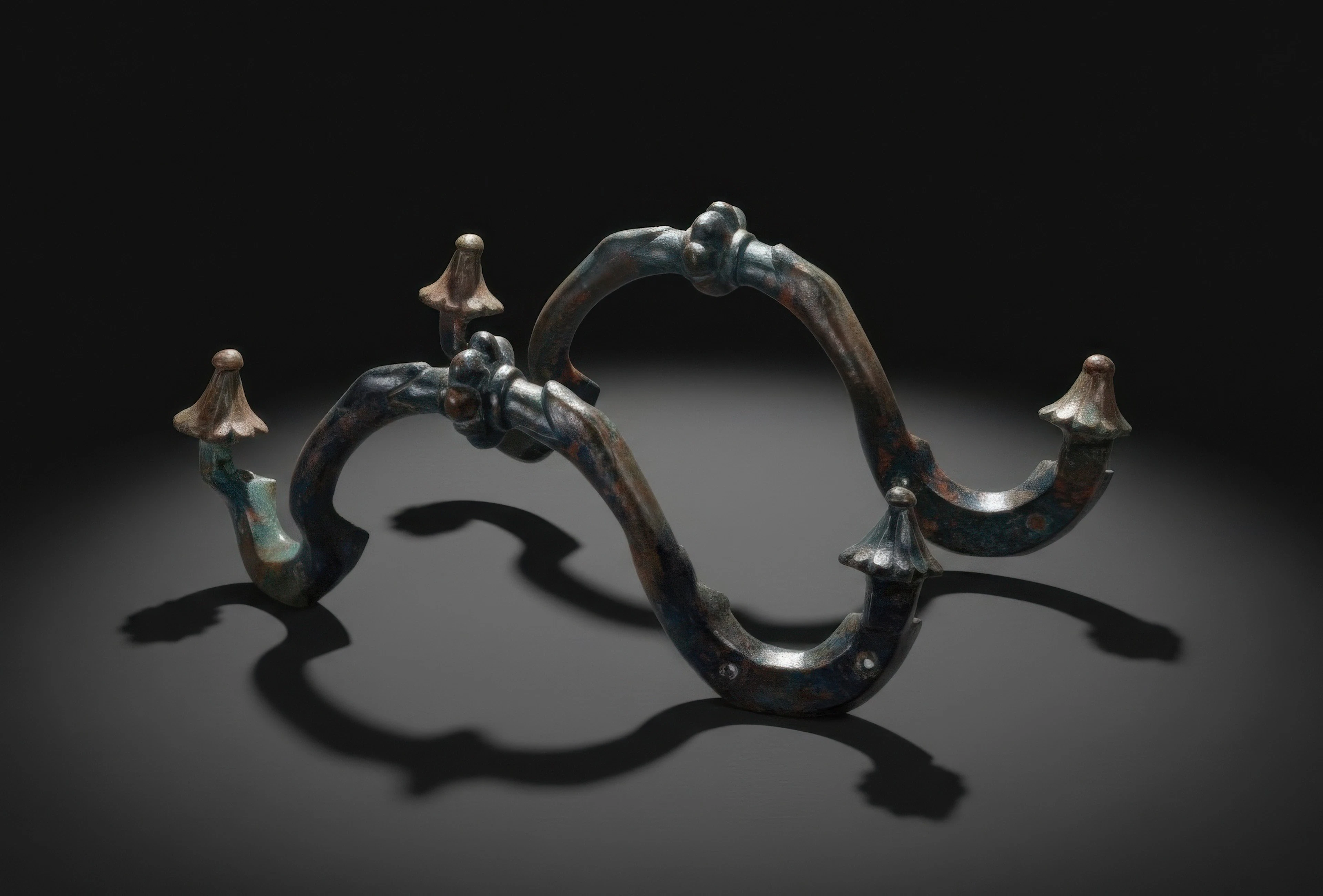 PAIR OF GREEK BRONZE HANDLES