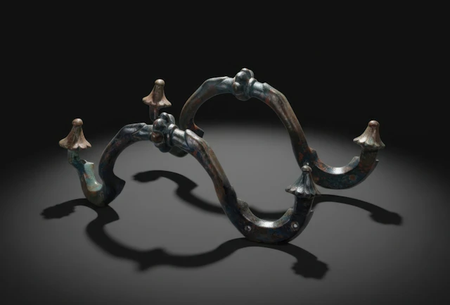 PAIR OF GREEK BRONZE HANDLES