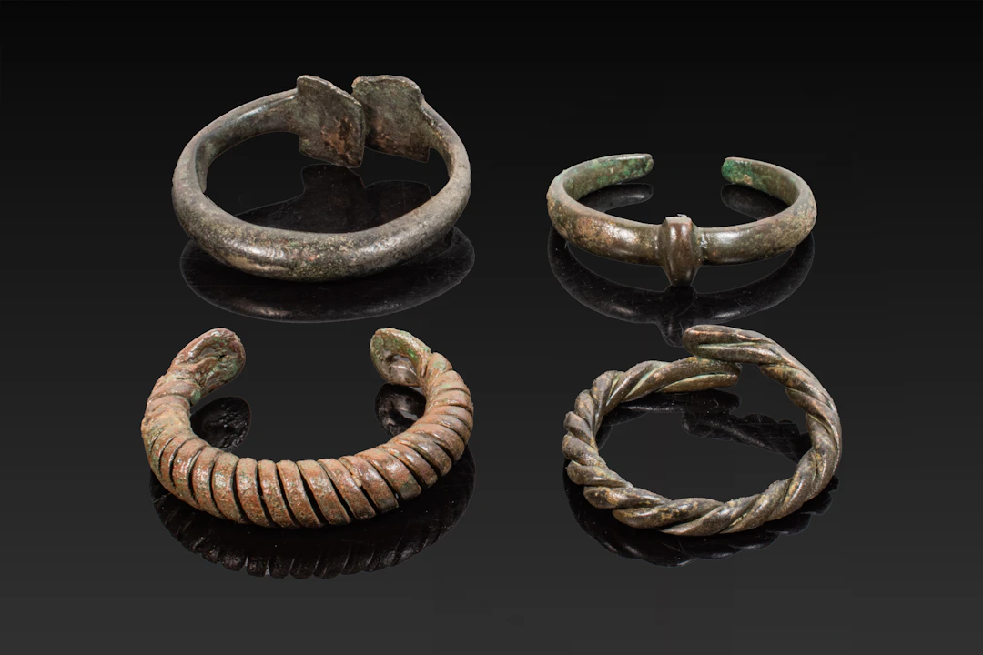 COLLECTION OF CELTIC BRONZE BANGLES