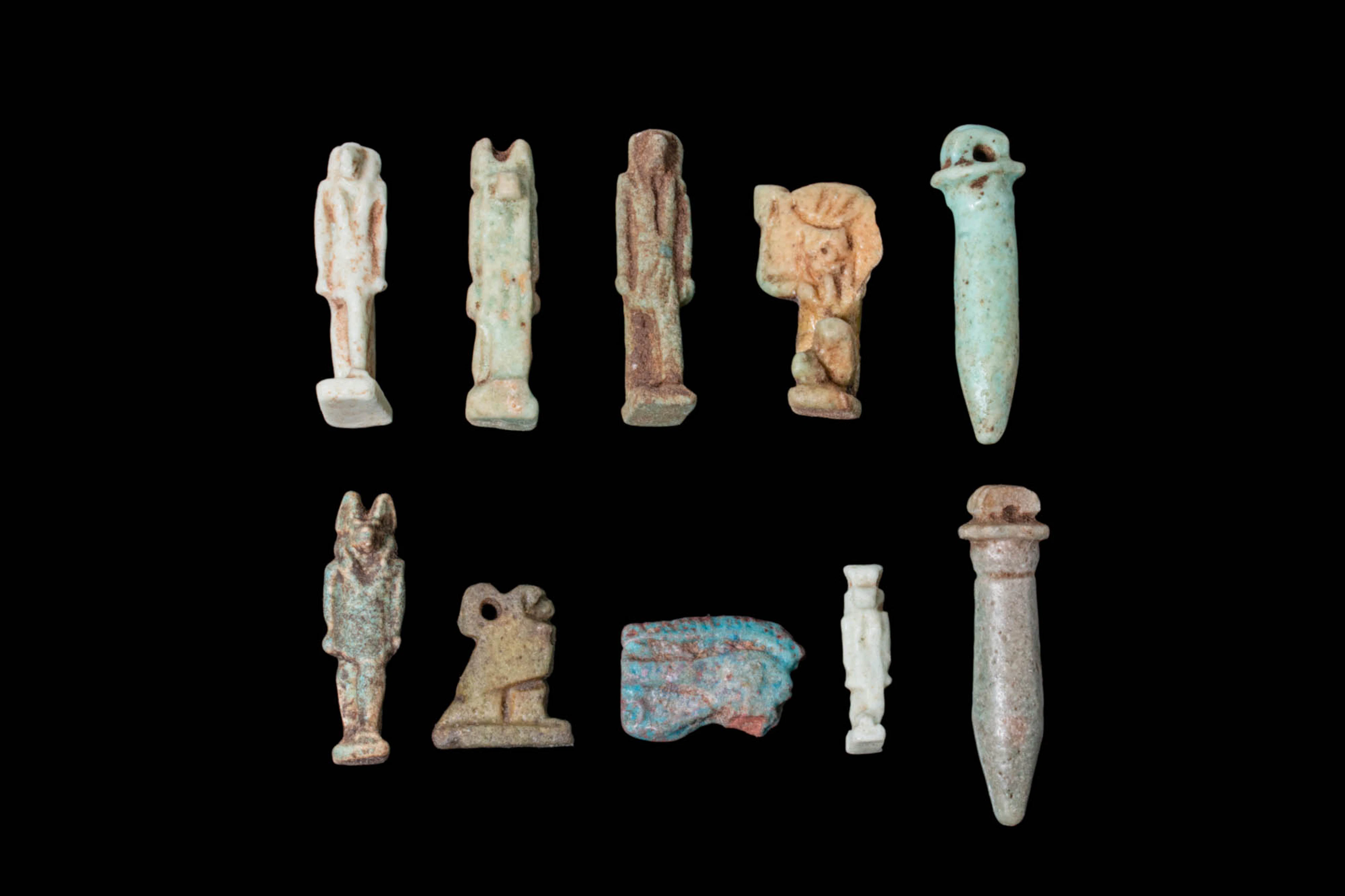 COLLECTION OF EGYPTIAN FAIENCE AMULETS