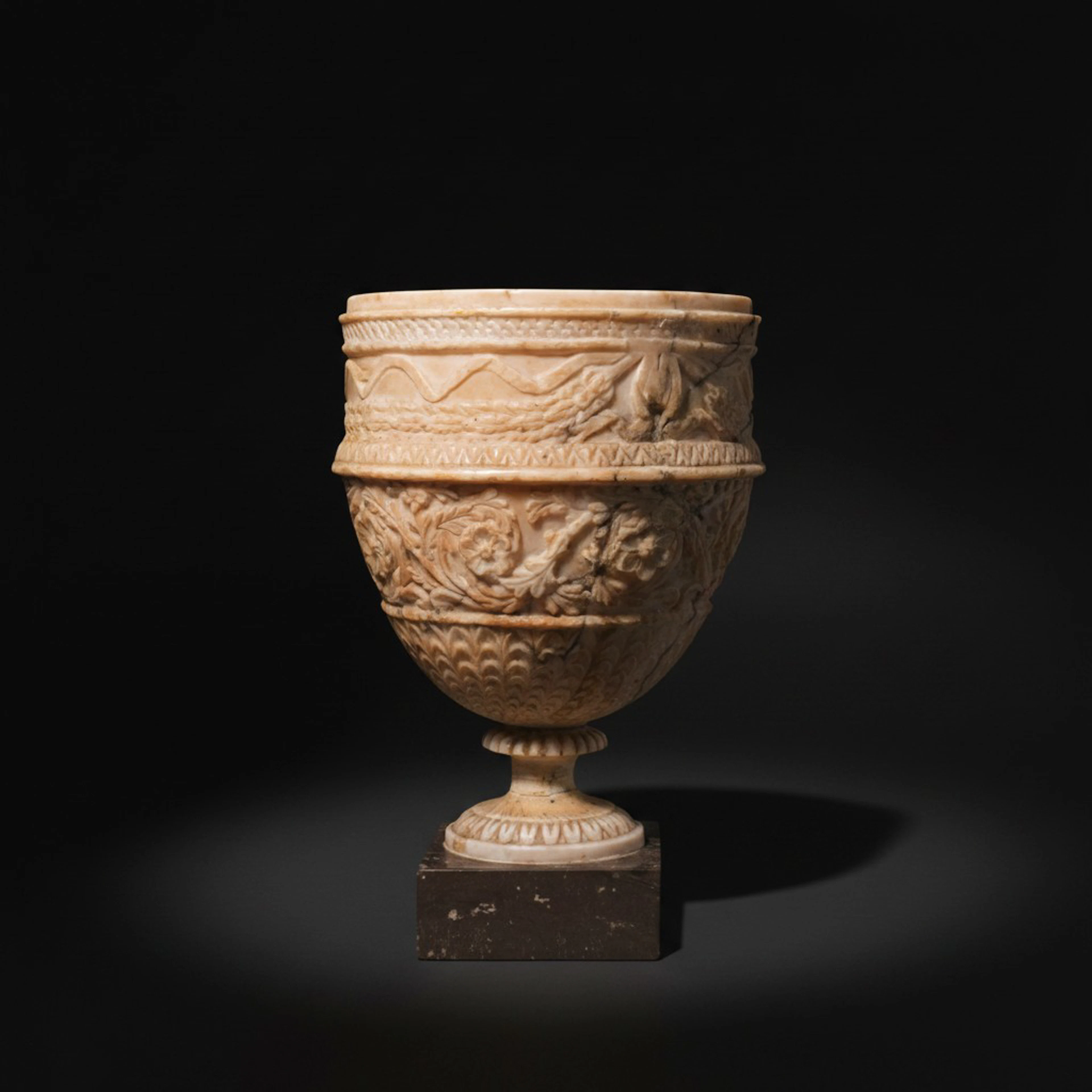 RENAISSANCE MARBLE CHALICE WITH RELIEF DECORATION