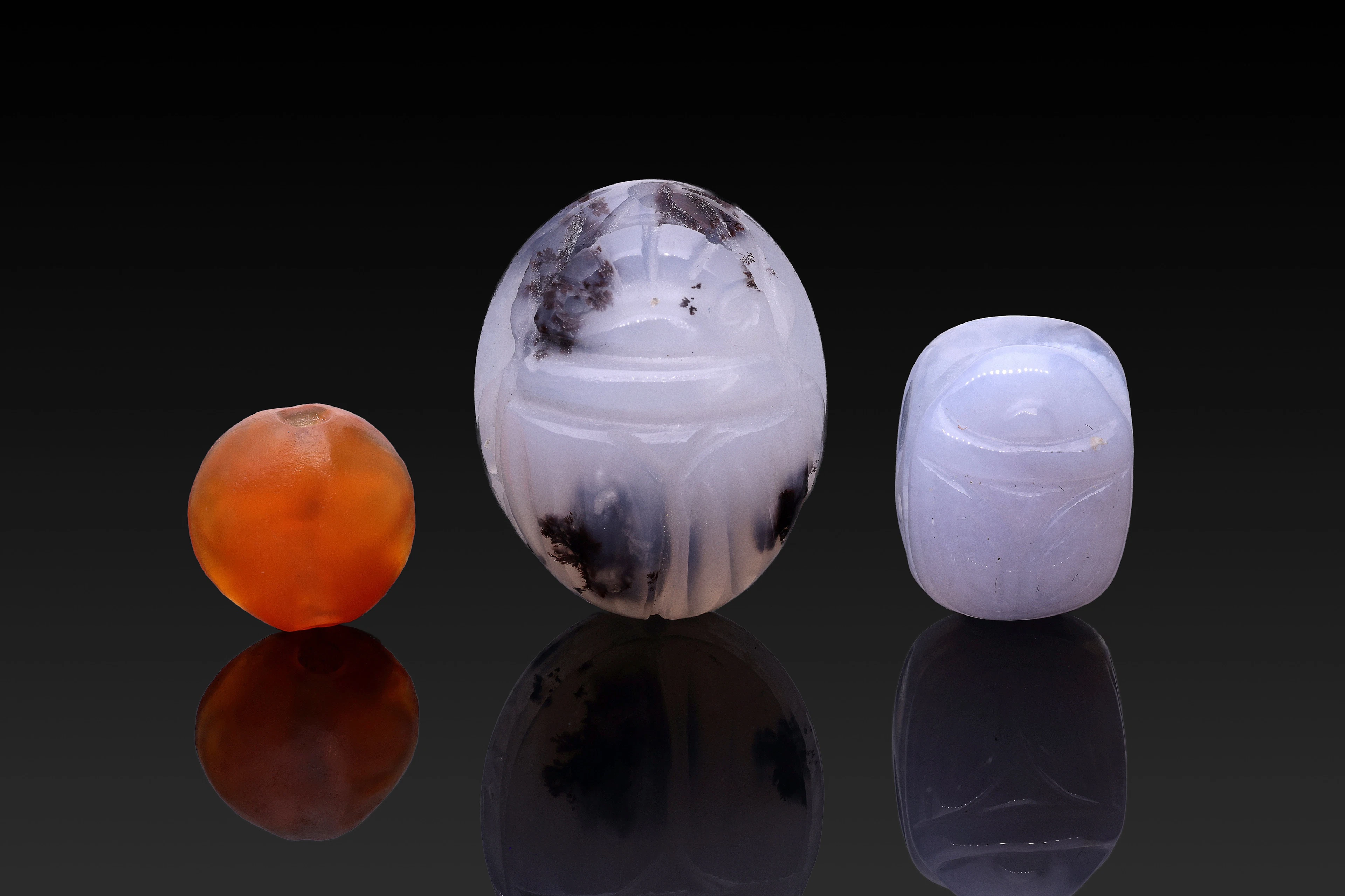 COLLECTION OF GRAECO-EGYPTIAN STONE SCARABS