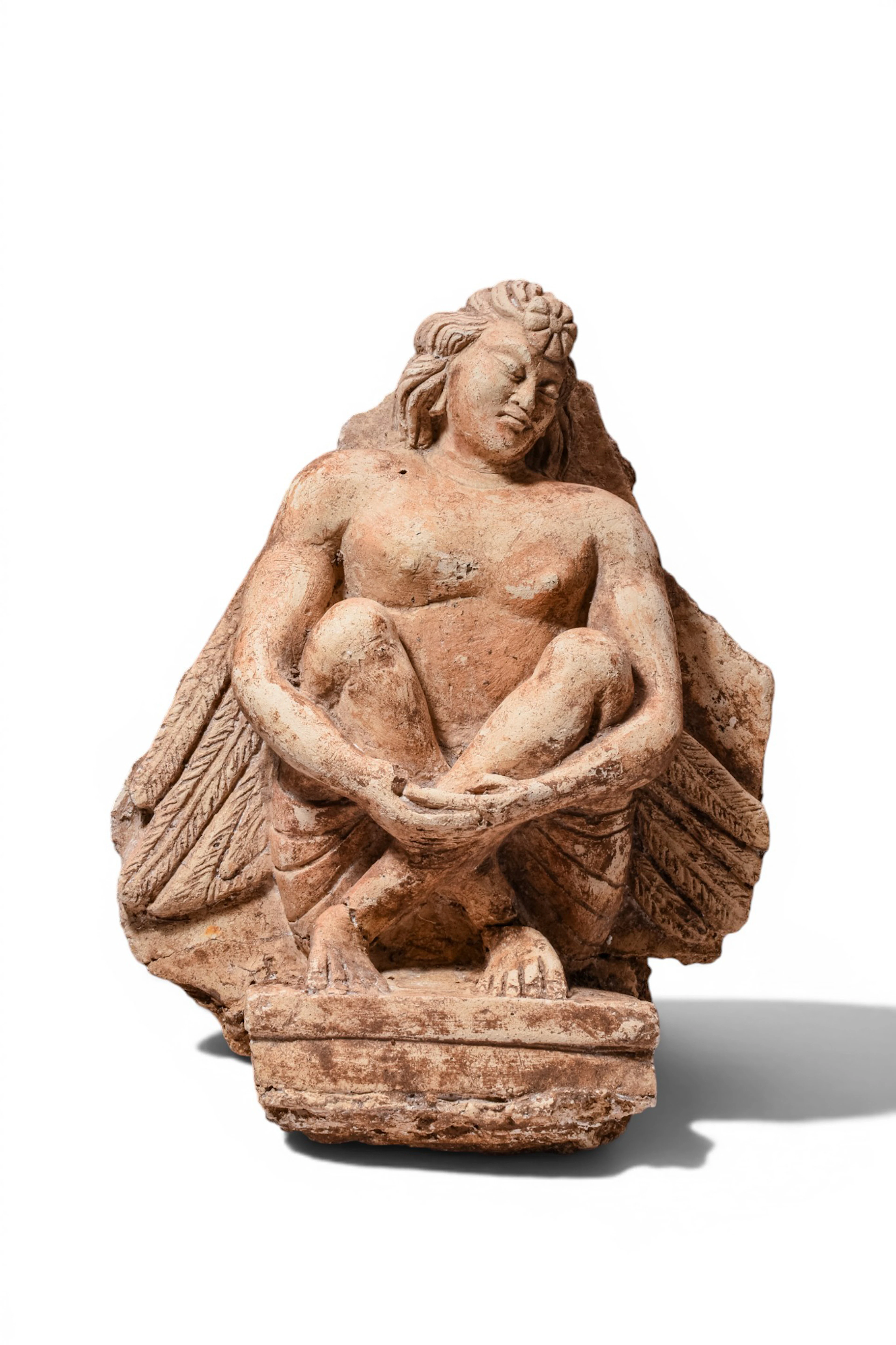 GANDHARA STUCCO WITH WINGED FIGURE