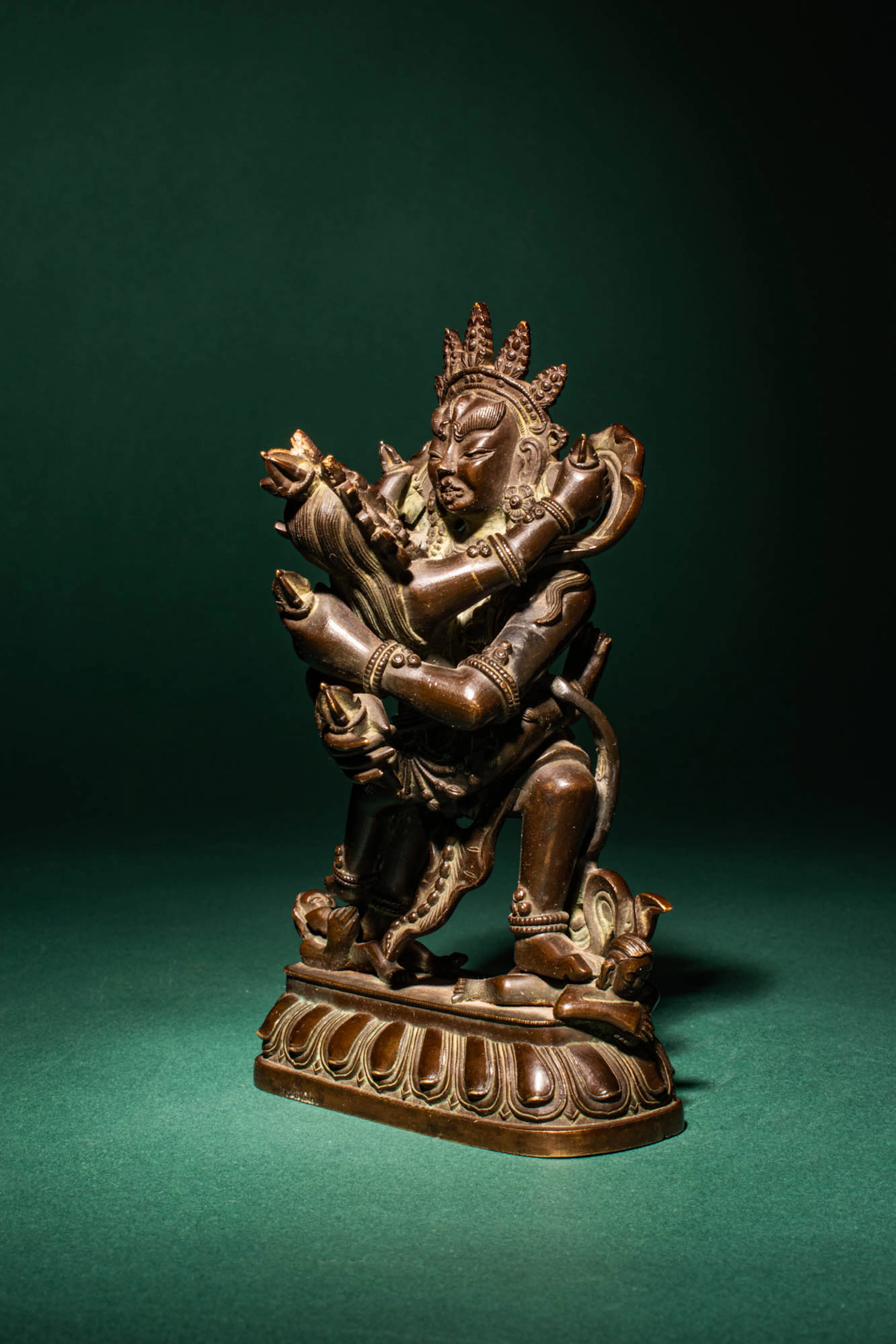 SINO-TIBETAN BRONZE YABYUM OF VAJRASATTVA AND CONSORT