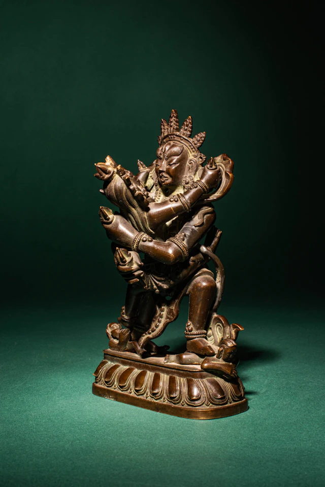 SINO-TIBETAN BRONZE YABYUM OF VAJRASATTVA AND CONSORT