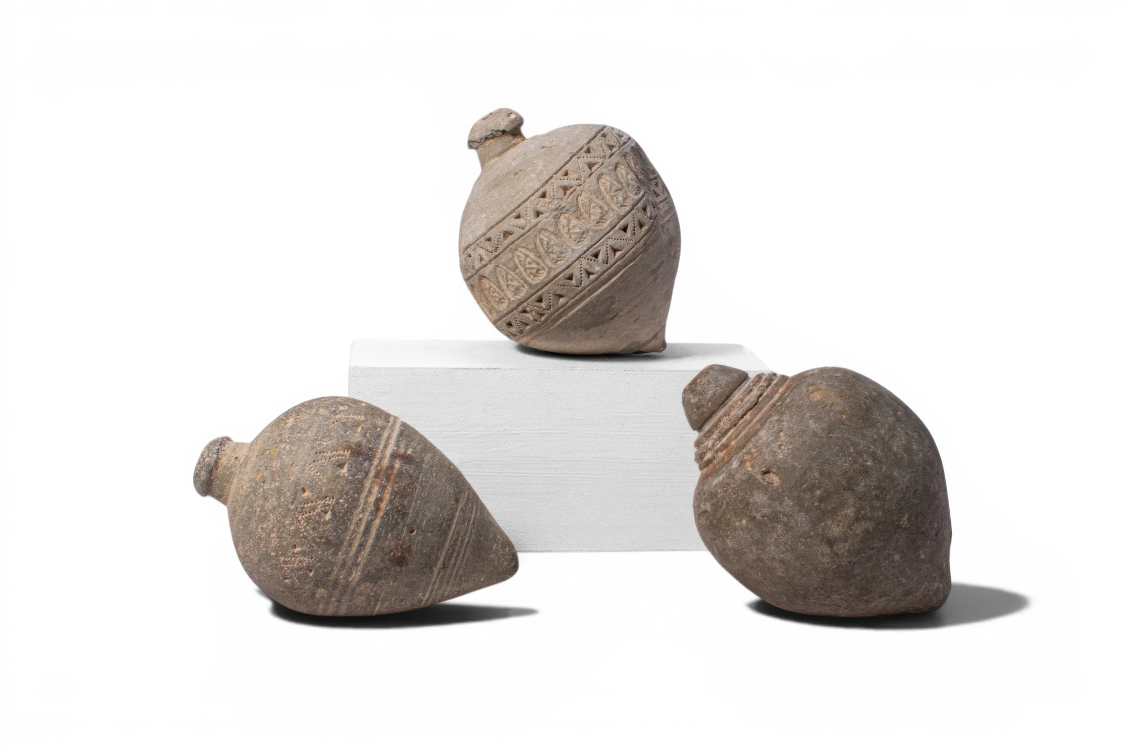 COLLECTION OF BYZANTINE TERRACOTTA GRENADES WITH STAMPED MOTIFS