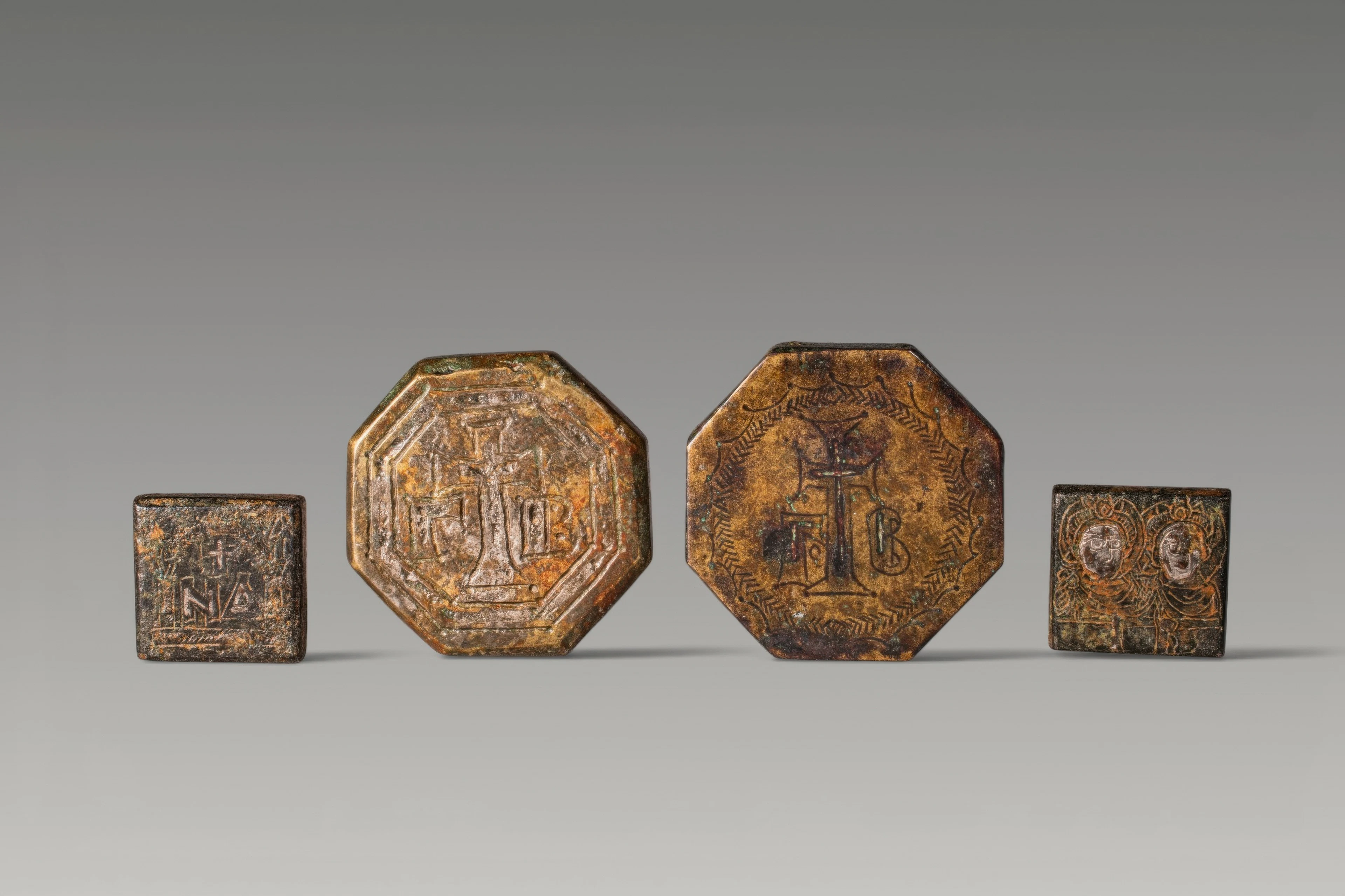 COLLECTION OF BYZANTINE INLAID WEIGHTS