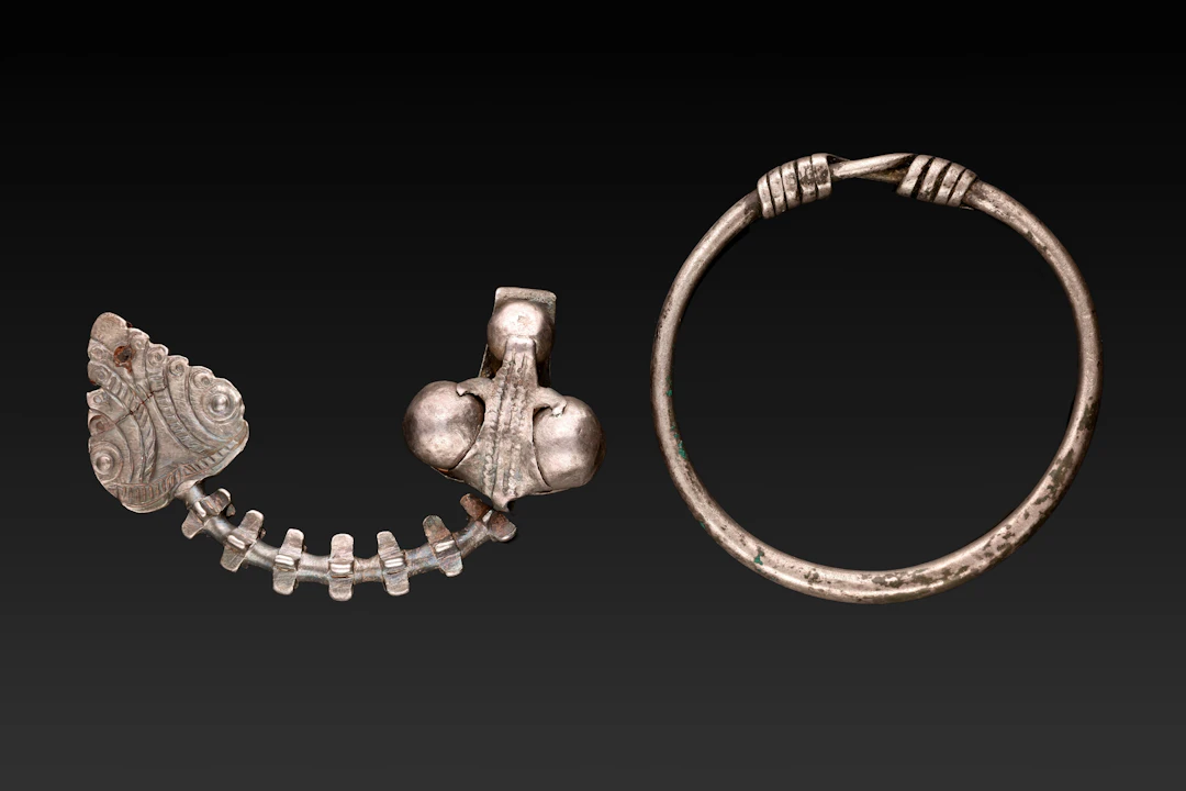 GREEK SILVER BROOCH AND BRACELET