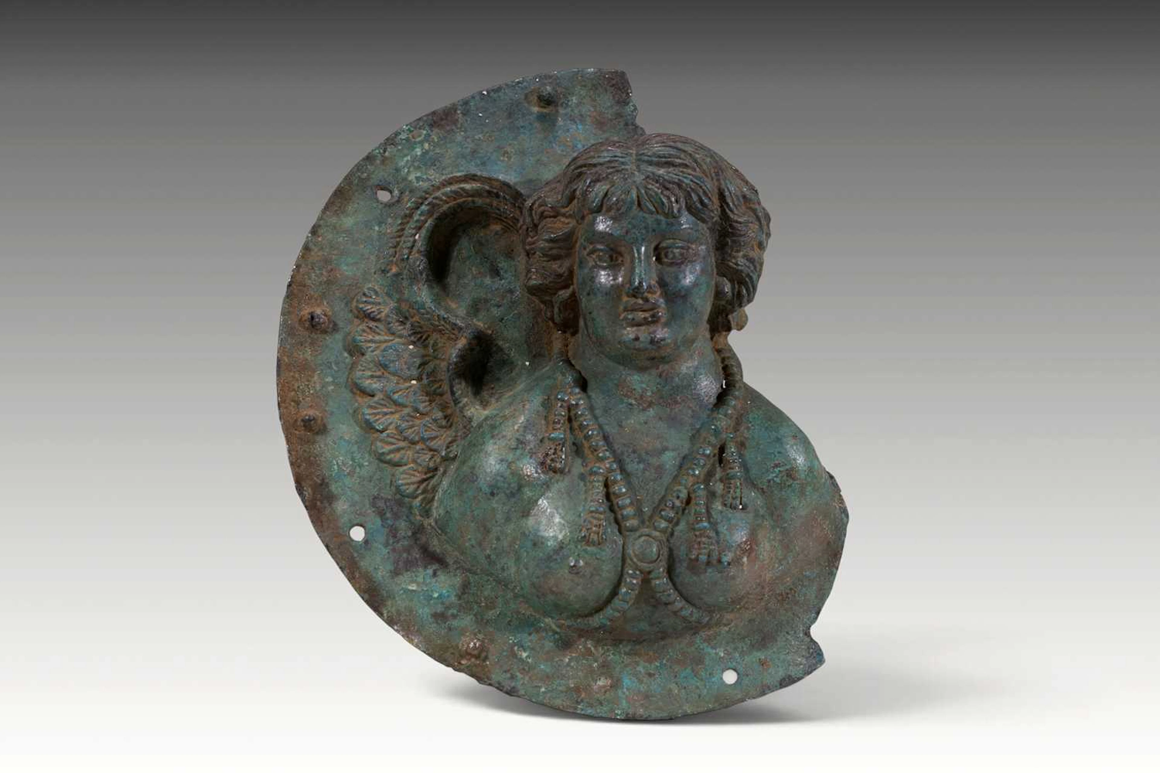 LARGE ROMAN BRONZE PHALERA WITH CUPID