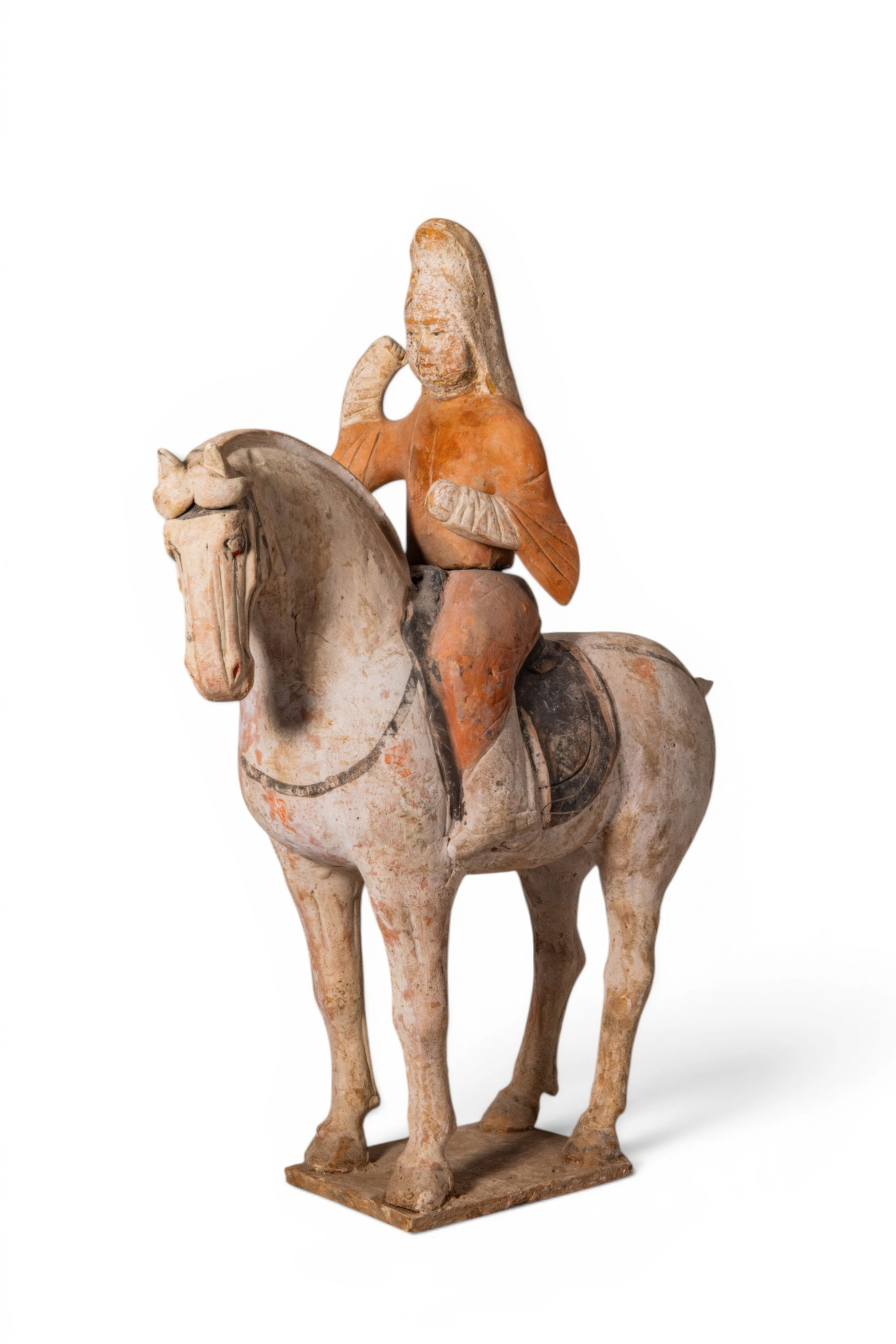 CHINESE TERRACOTTA RIDER AND HORSE - TL TESTED