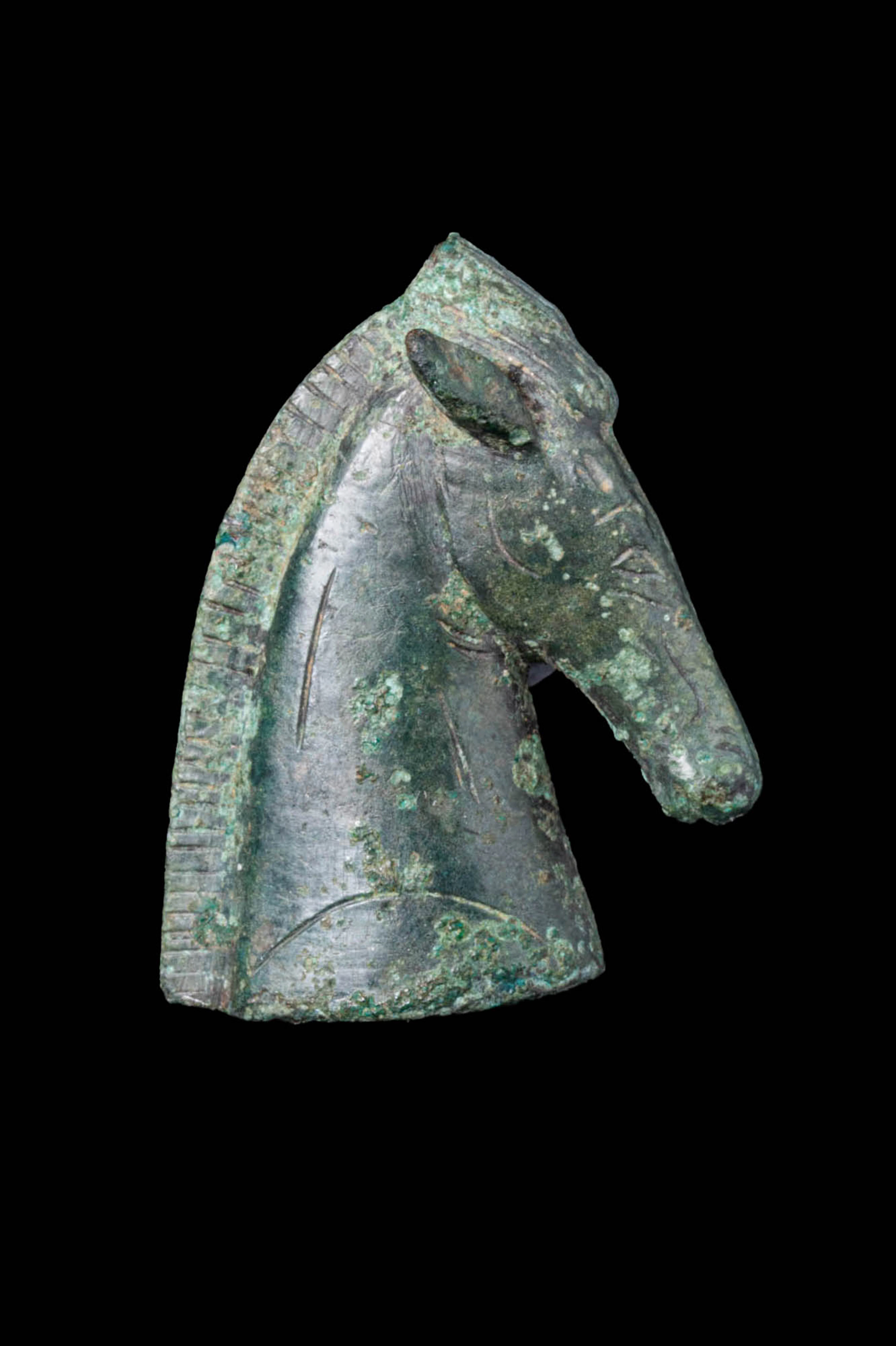 GREEK GEOMETRIC BRONZE HORSE HEAD