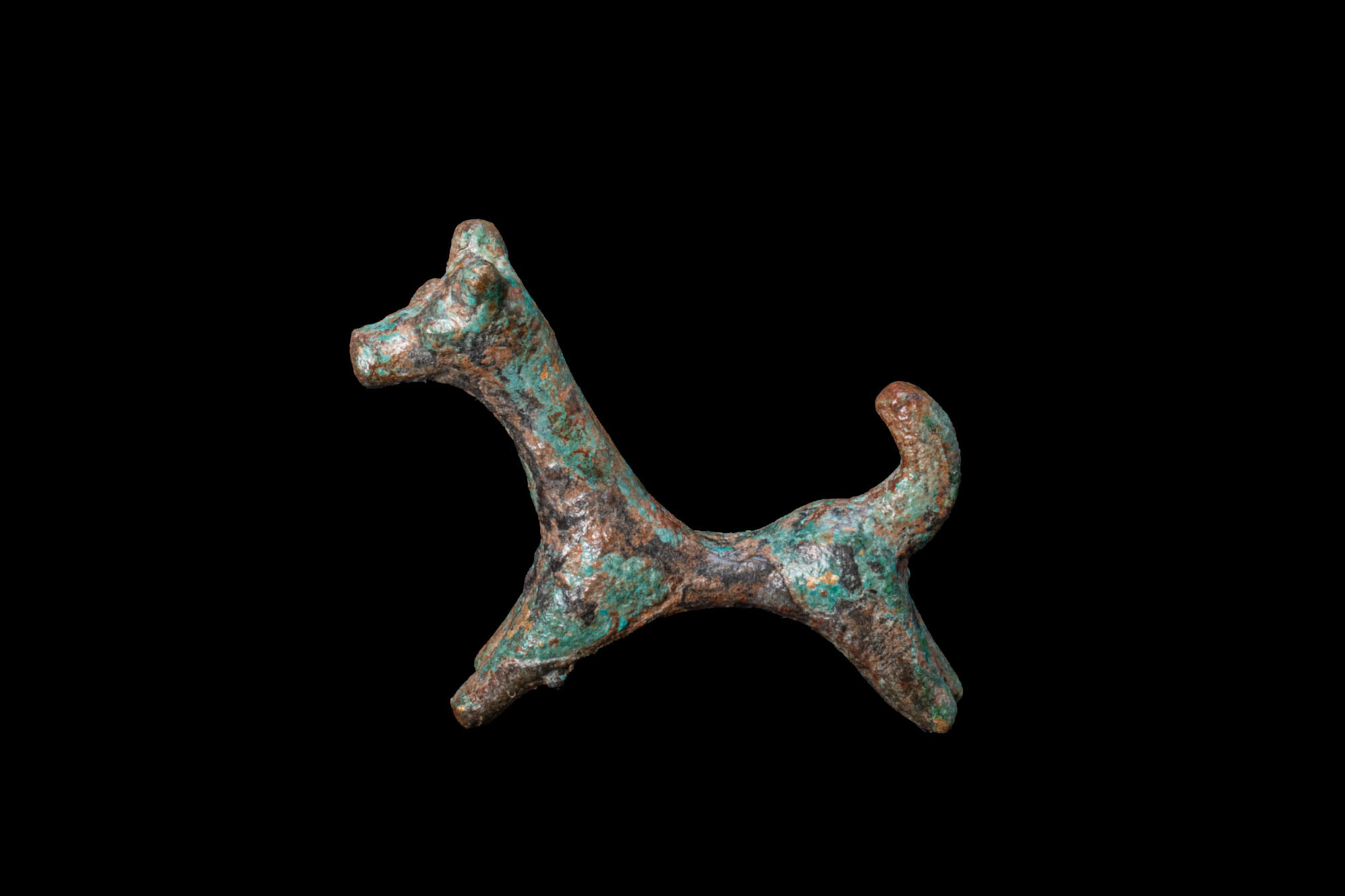 GREEK BRONZE DOG FIGURINE