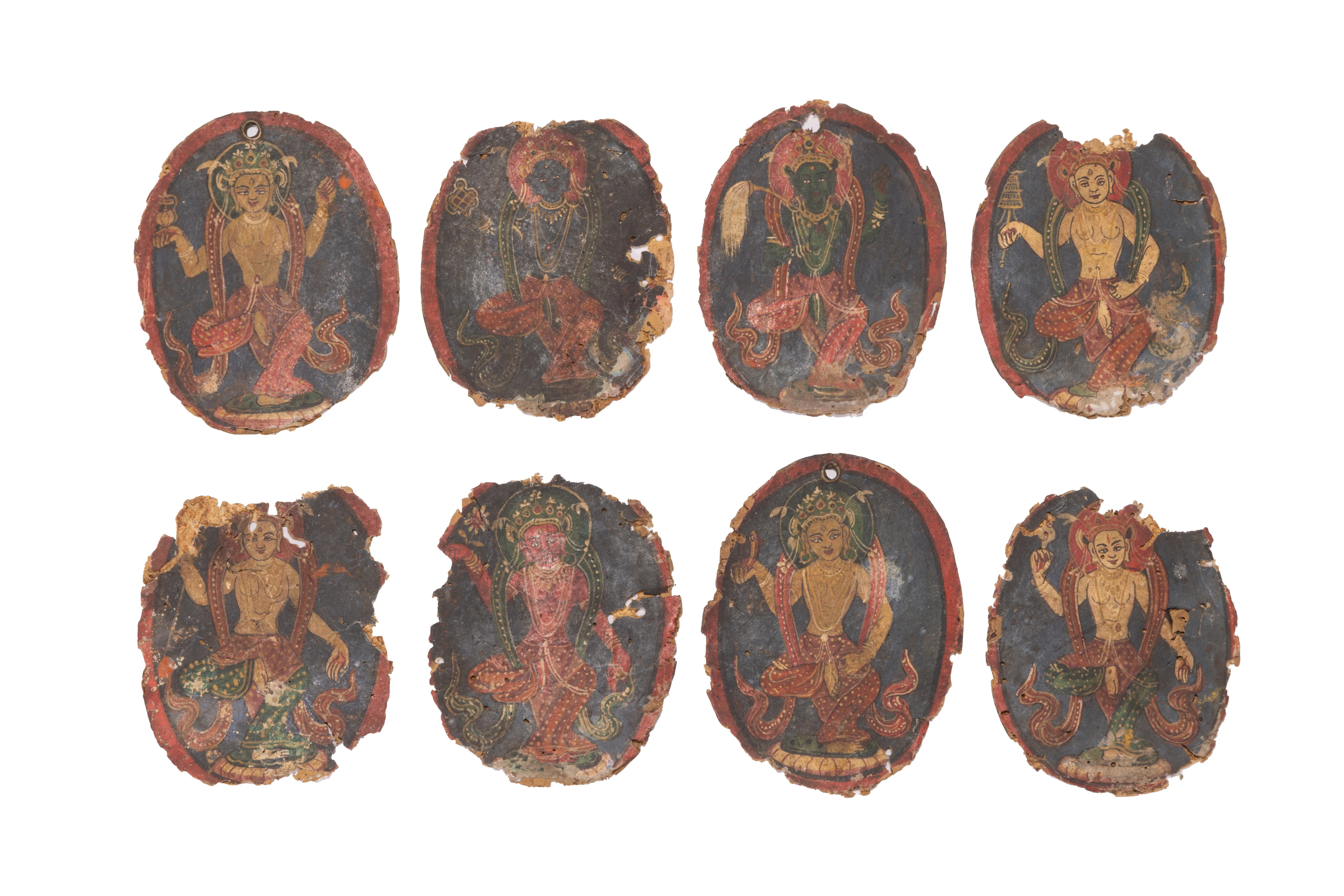 COLLECTION OF TIBETAN BUDDHIST TSAKLI CARDS