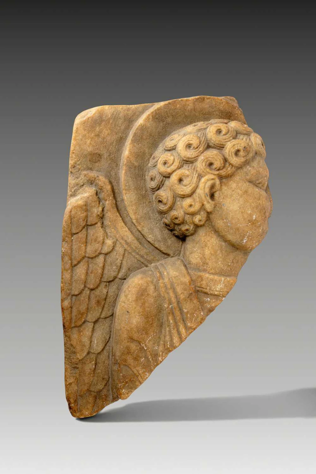 BYZANTINE MARBLE RELIEF OF AN ANGEL