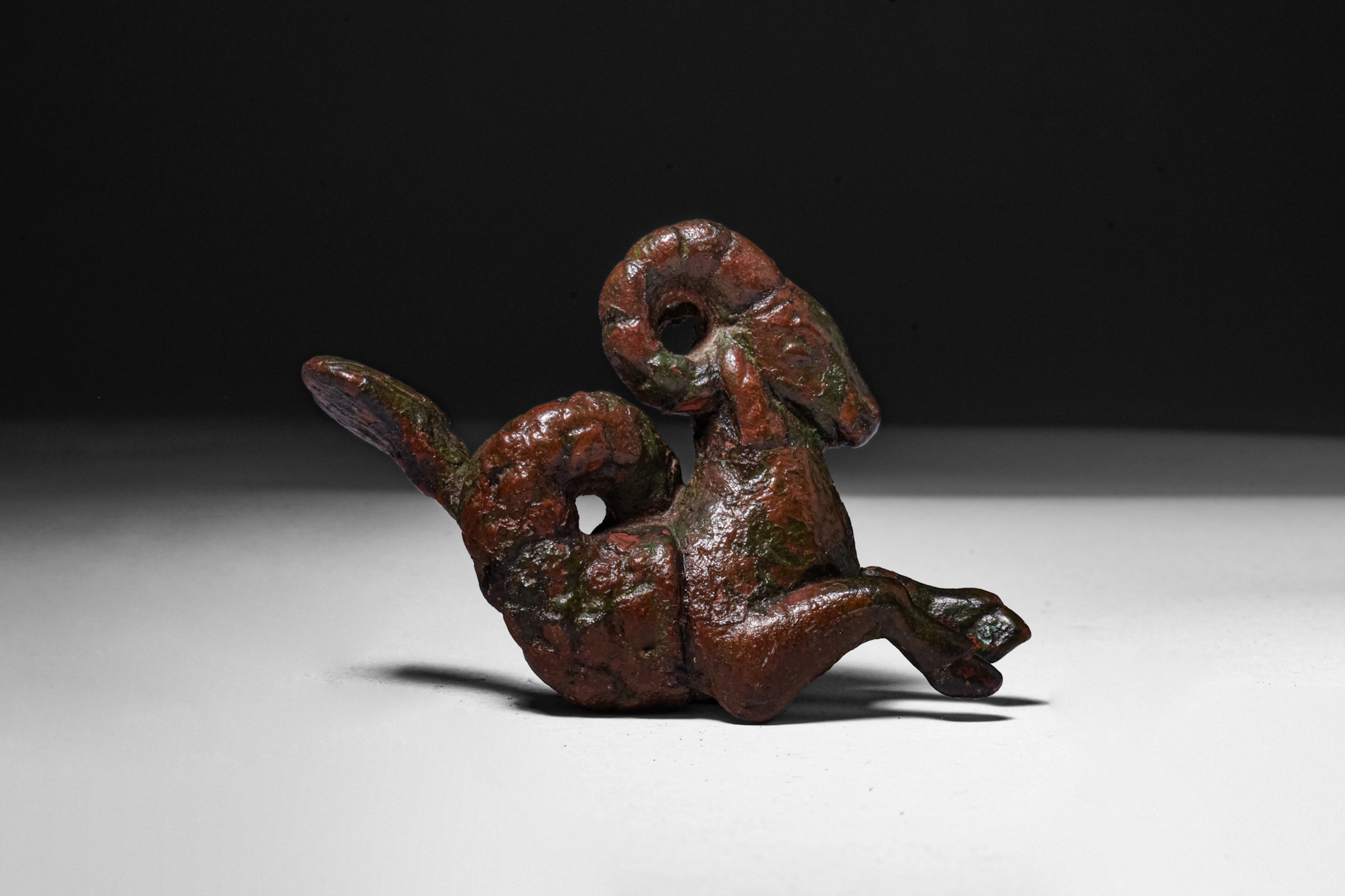 LARGE ROMAN BRONZE FIGURINE OF A CAPRICORN