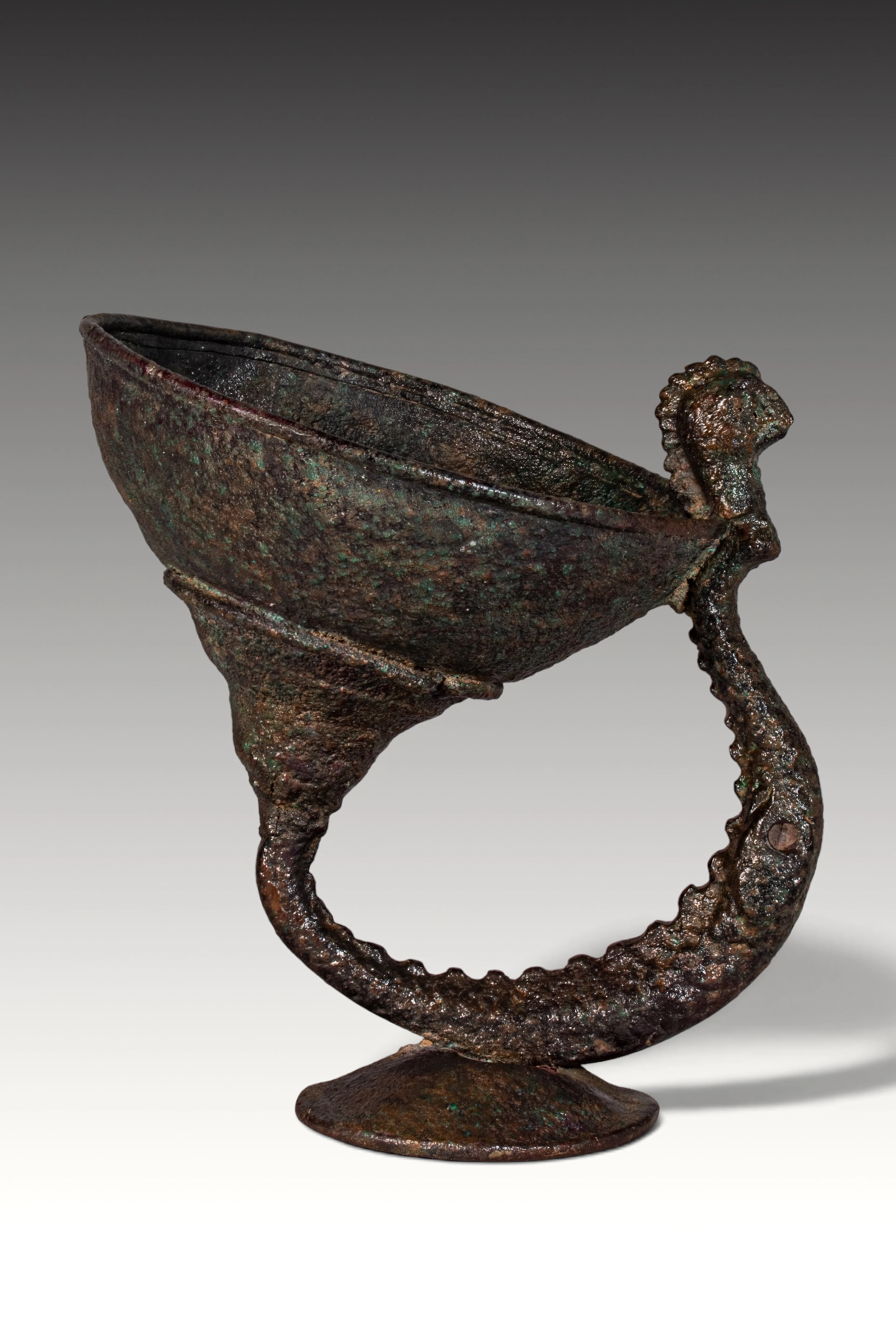 HAN DYNASTY BRONZE DRAGON CUP