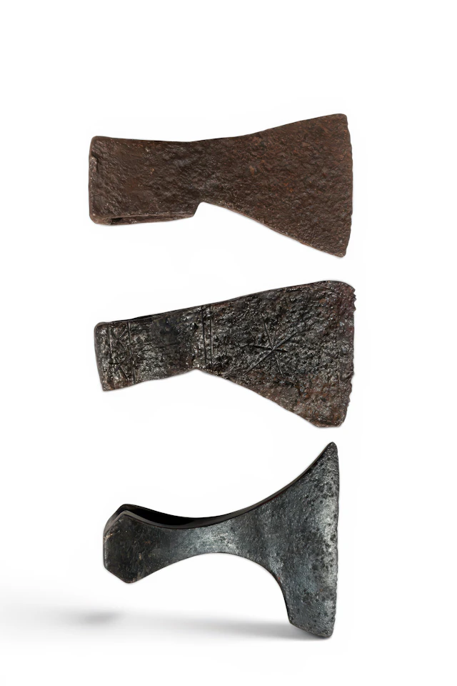 COLLECTION OF VIKING IRON AXE HEADS