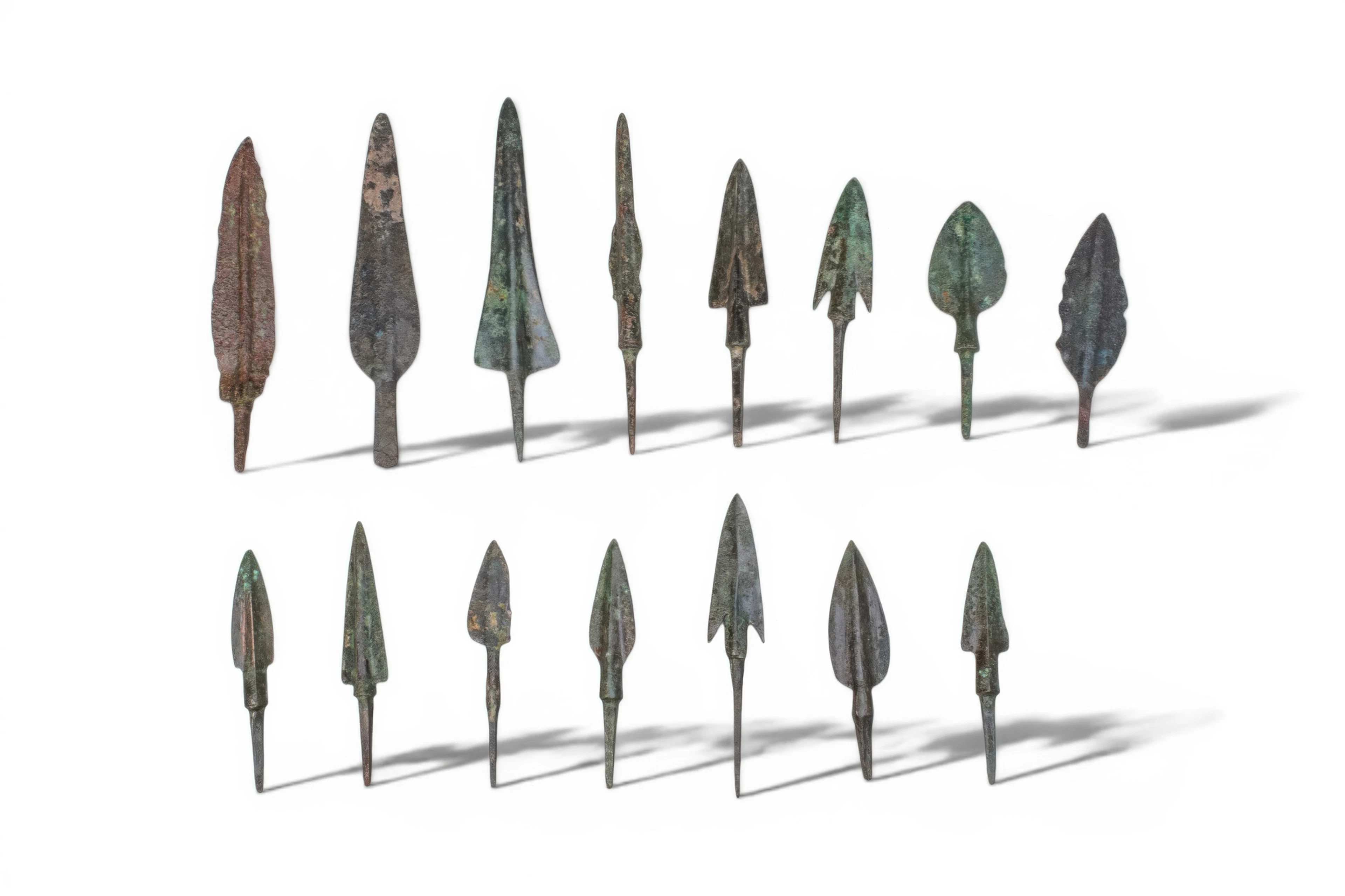COLLECTION OF GREEK BRONZE SPEARHEADS AND ARROWHEADS