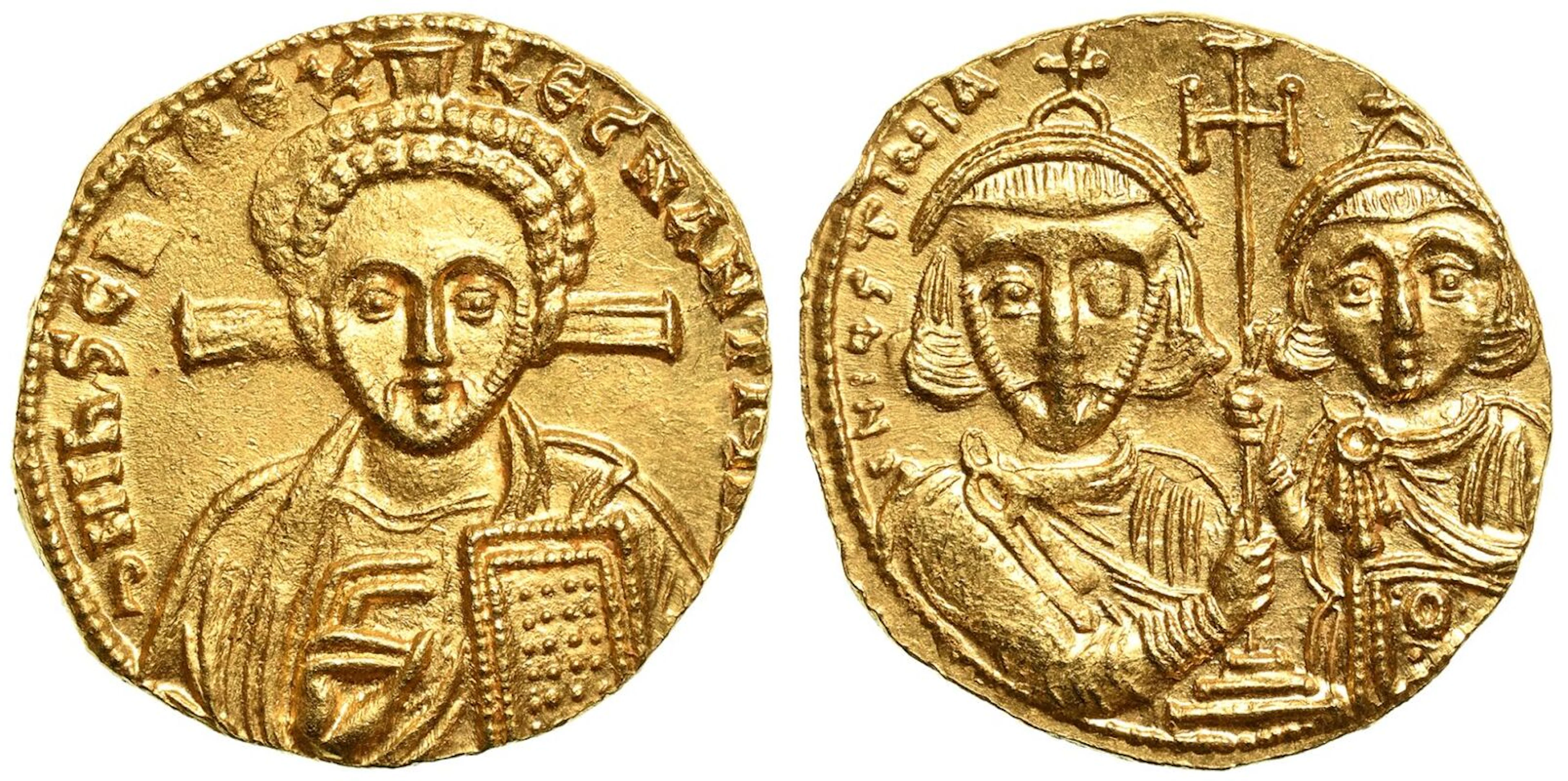 Justinian II, with Tiberius AV Solidus